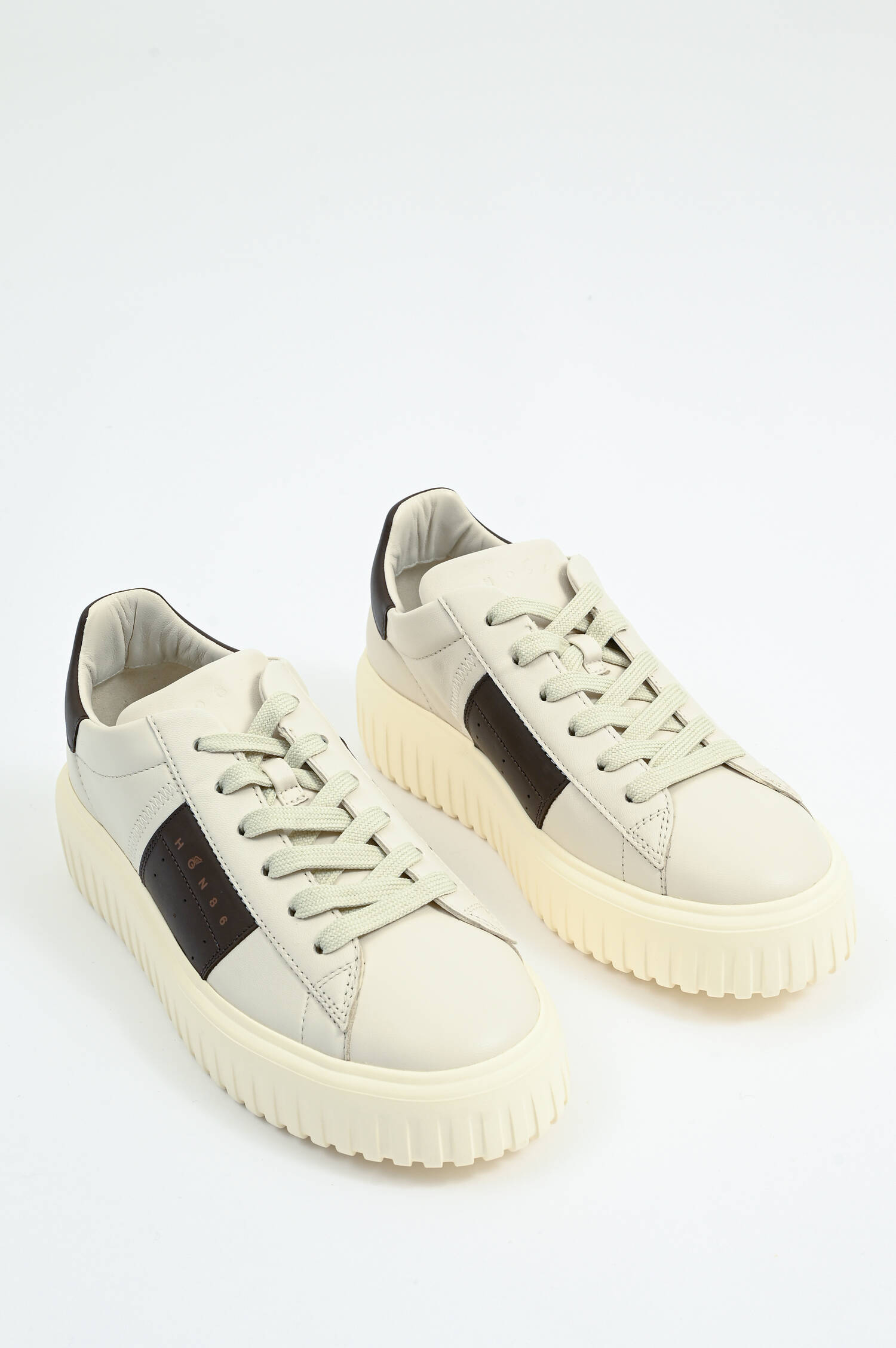 Sneaker H-STRIPES in Hellgrau/Braun