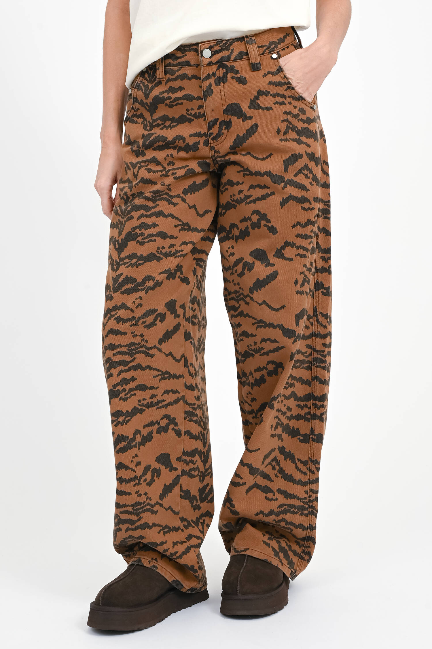 Jeans mit Animal-Print in Cinnamon