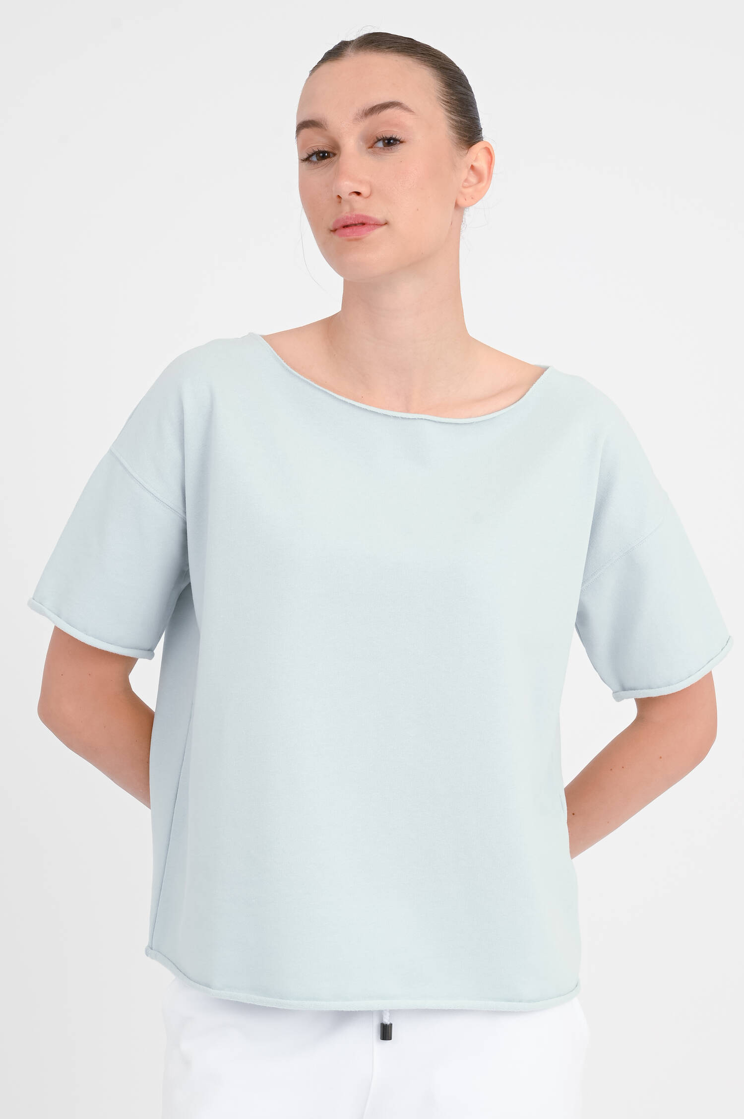 Kurzarm-Sweatshirt KAYA in Dusty Aqua