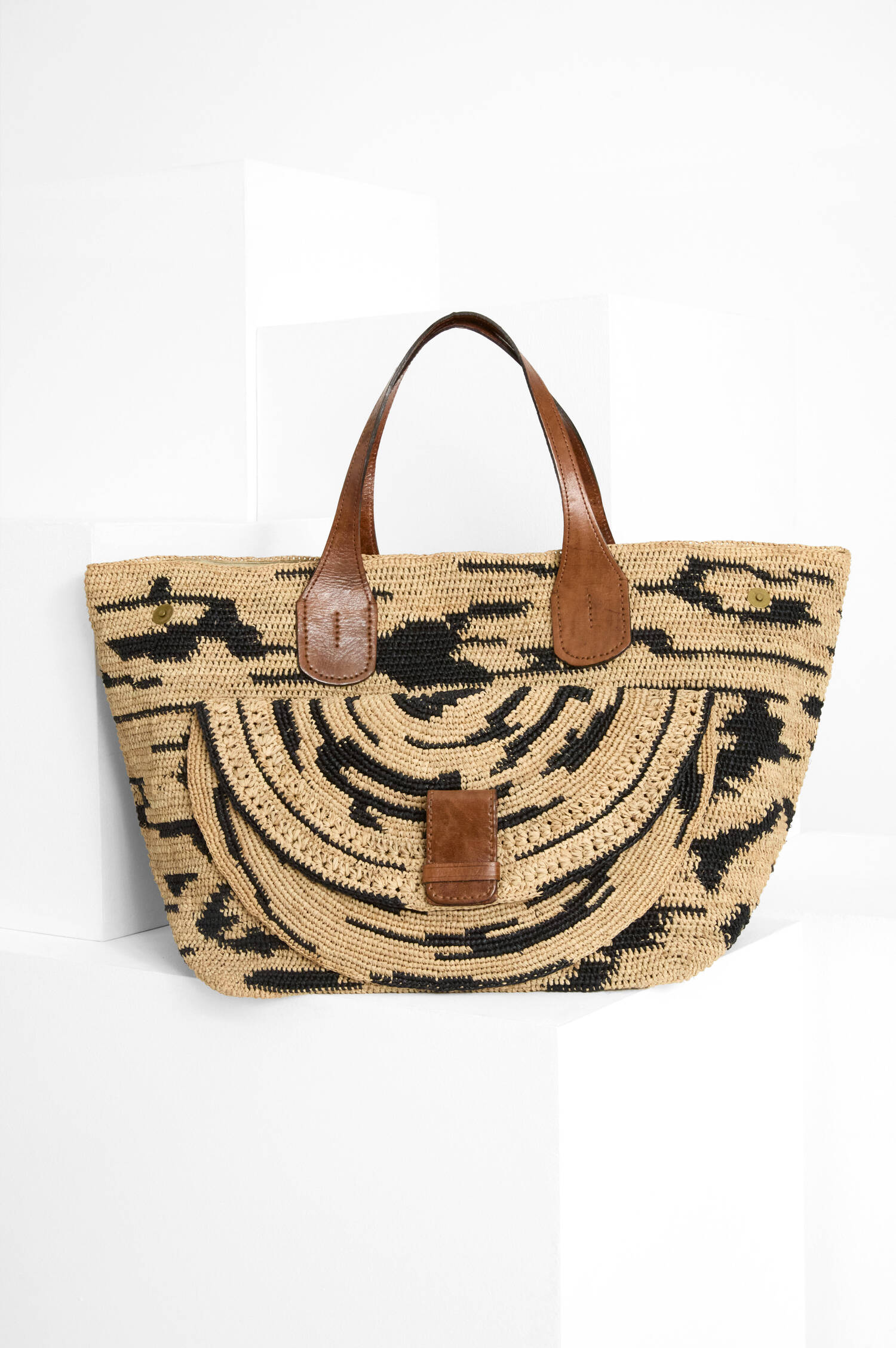 Henkeltasche LAZA II in Natur/Schwarz Henkeltasche LAZA II in Natur/Schwarz