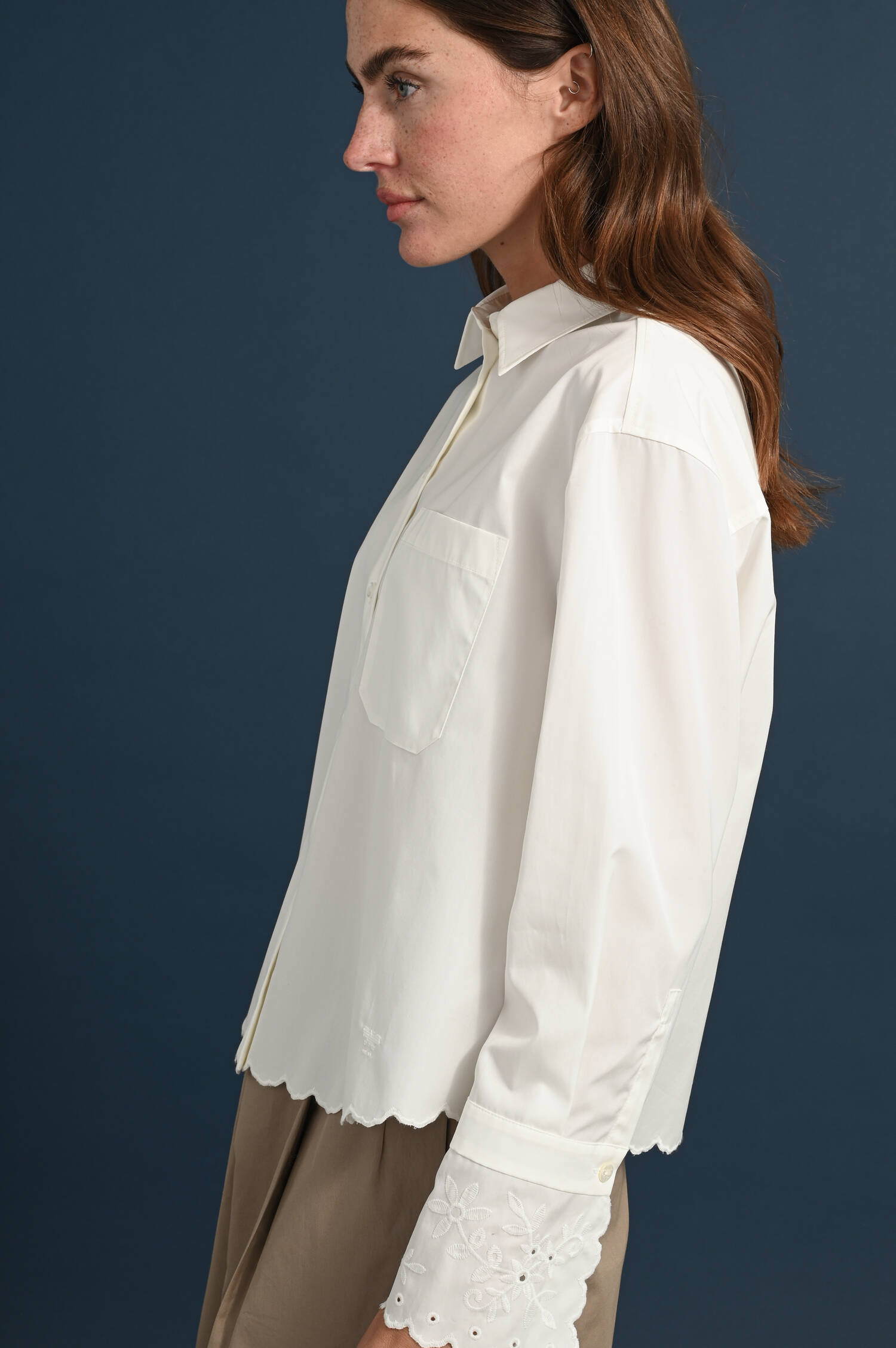 Baumwoll Bluse NEUTRO in Natur-Creme