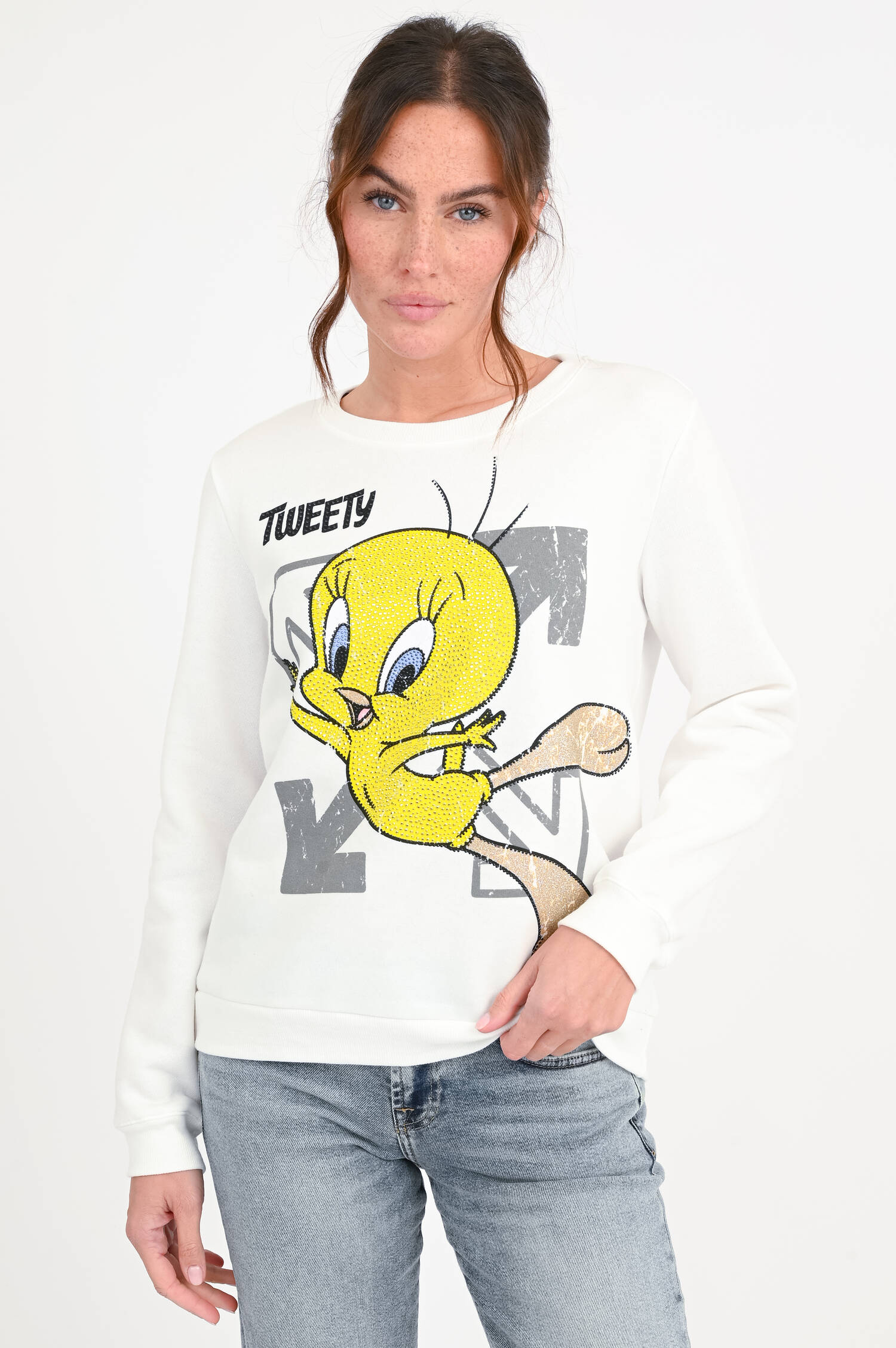 Tweety-Sweatshirt in Weiß
