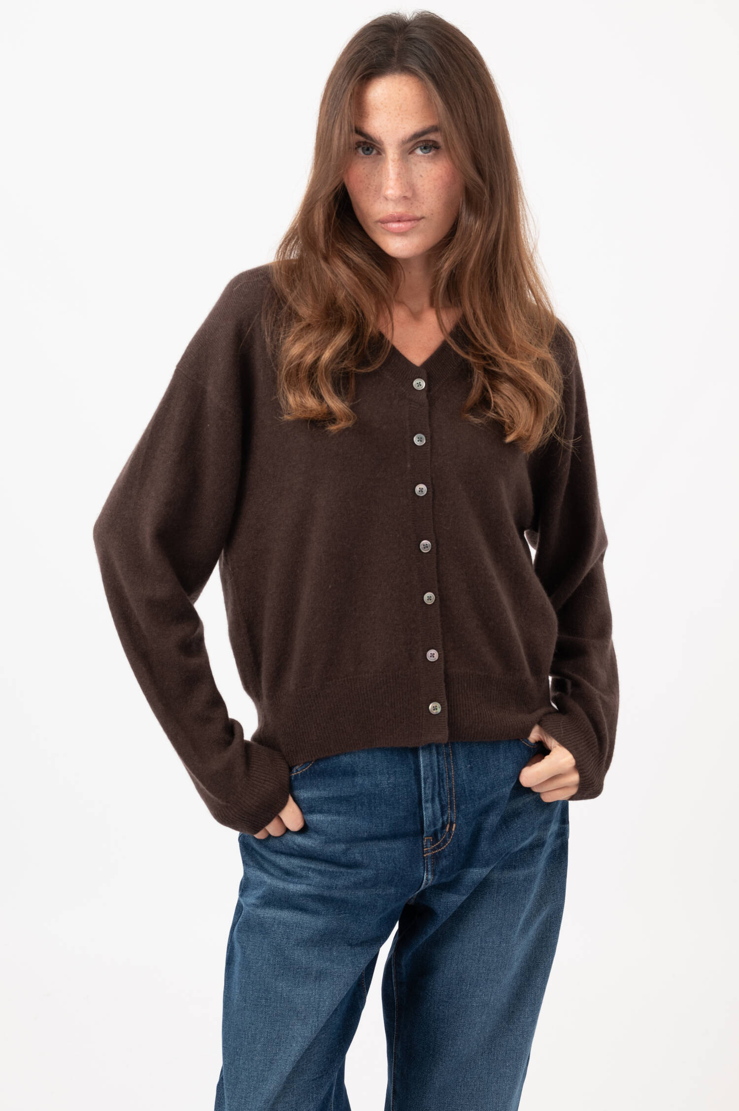 Cashmere-Cardigan in Braun Cashmere-Cardigan in Braun
