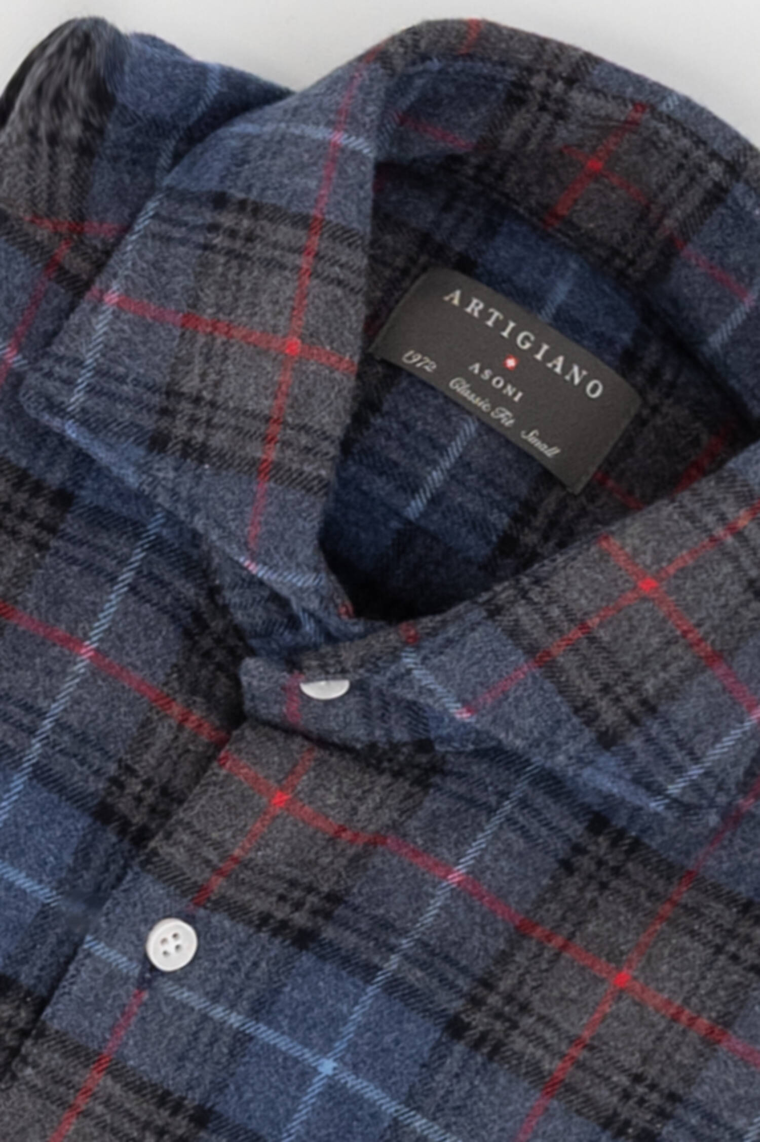 Flanell Hemd in Grau/Blau/Rot