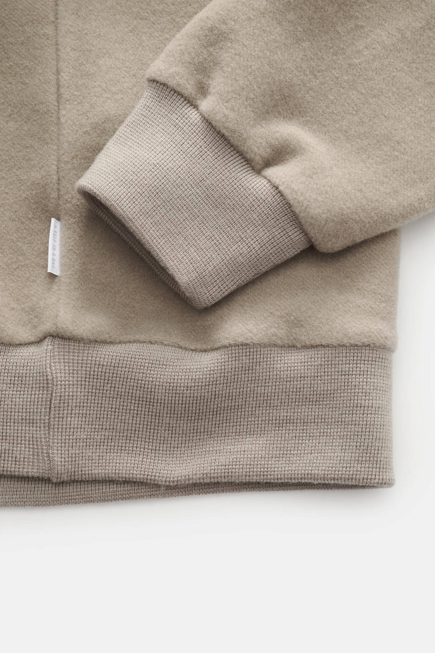 Woll-Baumwoll Pullover in Taupe