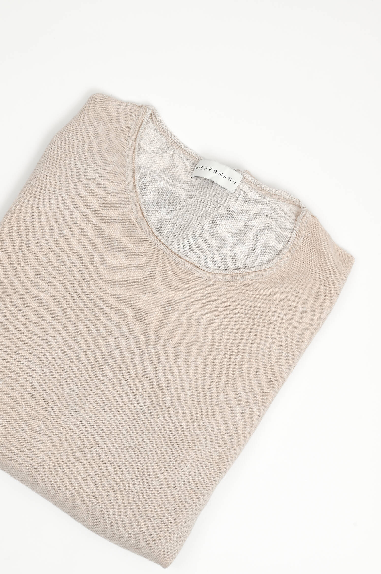 Langarm-Shirt aus Leinen in Beige