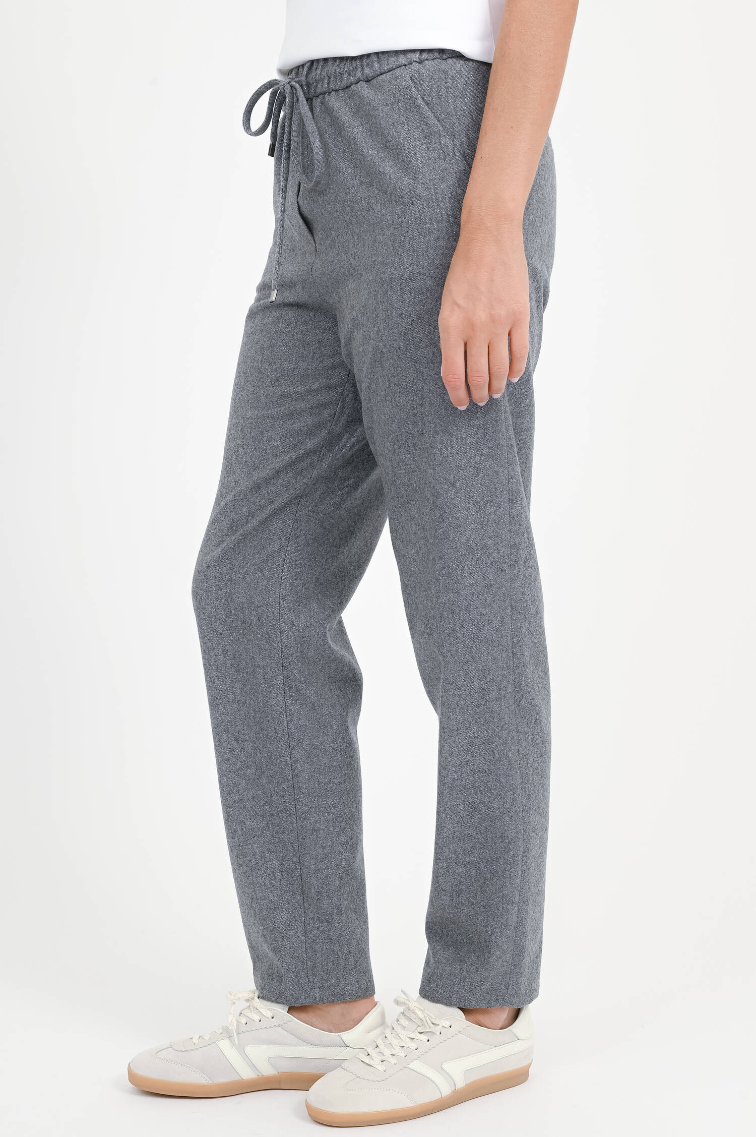 Wollhose mit Glitzer-Optik in Silbergrau 