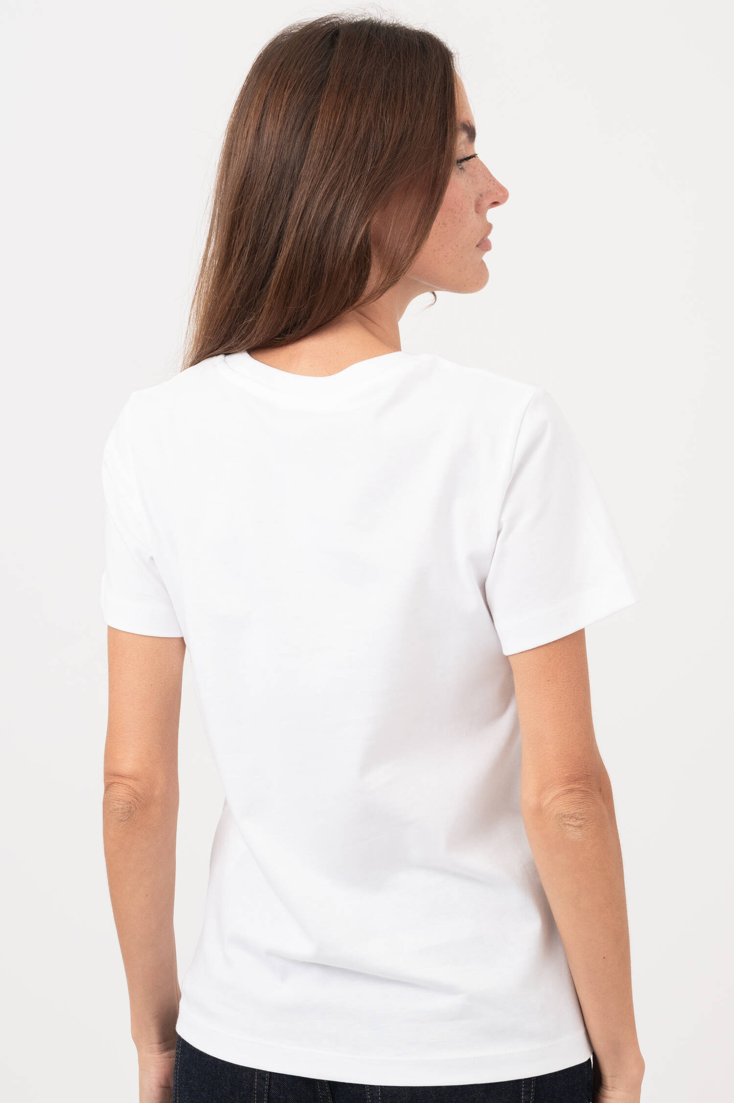 T-Shirt "Just got lucky" in Weiß
