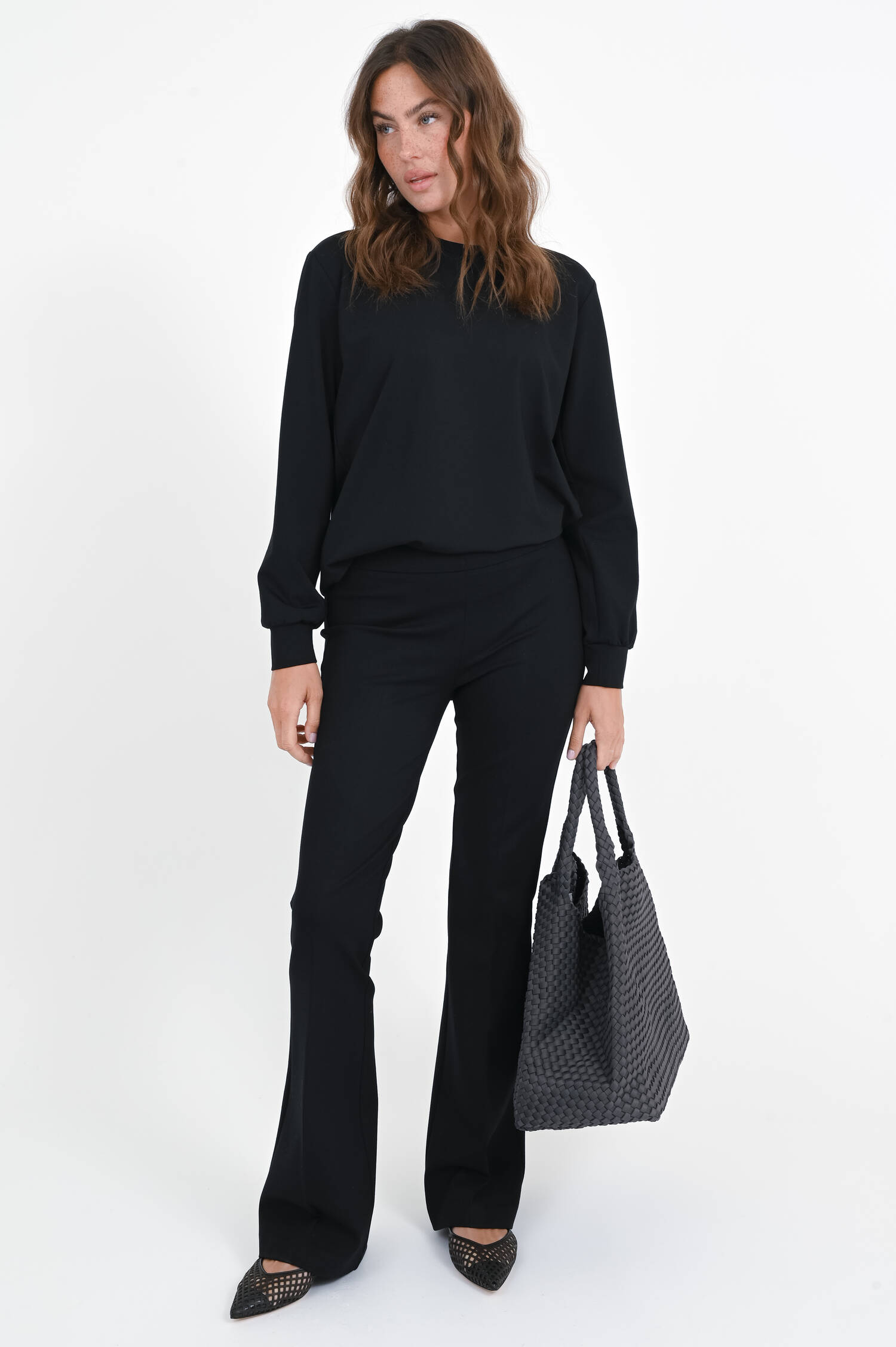 Langarmshirt aus Viskose-Mix in Schwarz Langarmshirt aus Viskose-Mix in Schwarz