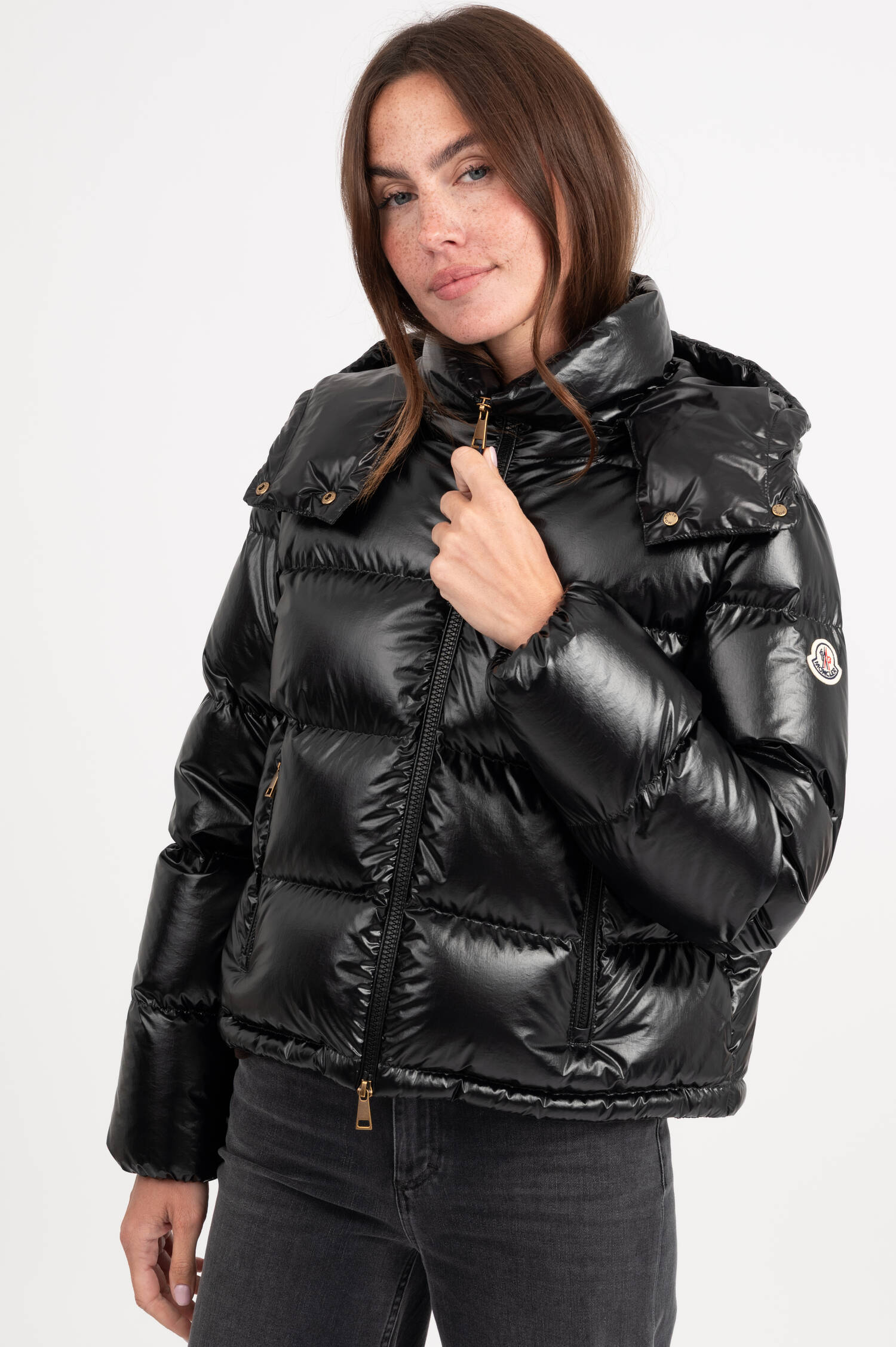 Kurze Daunenjacke NIVEOLE in Schwarz