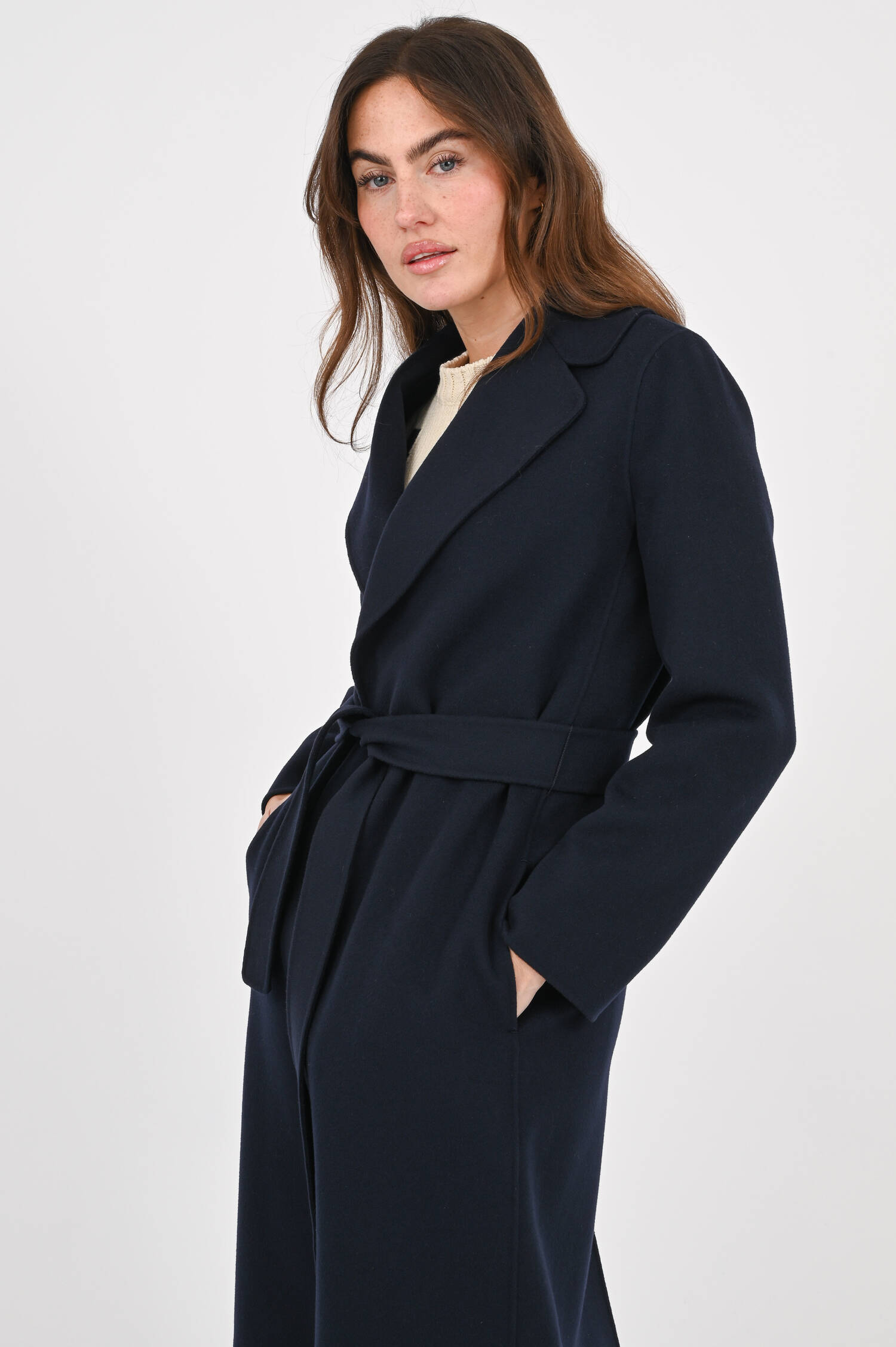 Maxi-Wollmantel POLDO in Nachtblau Maxi-Wollmantel POLDO in Nachtblau