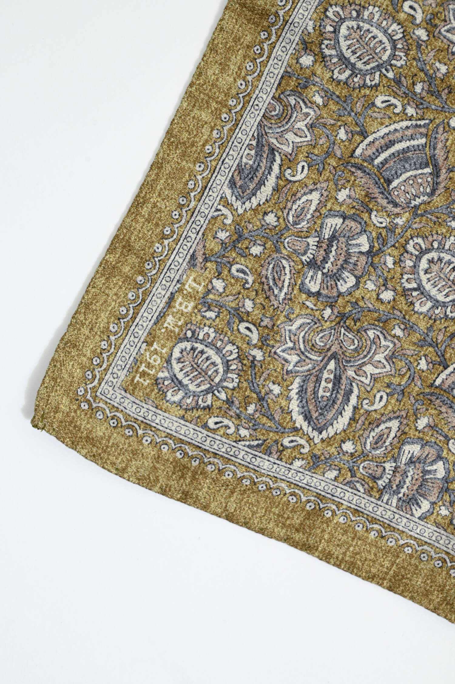 Einstecktuch aus Seide in Grün gemustert