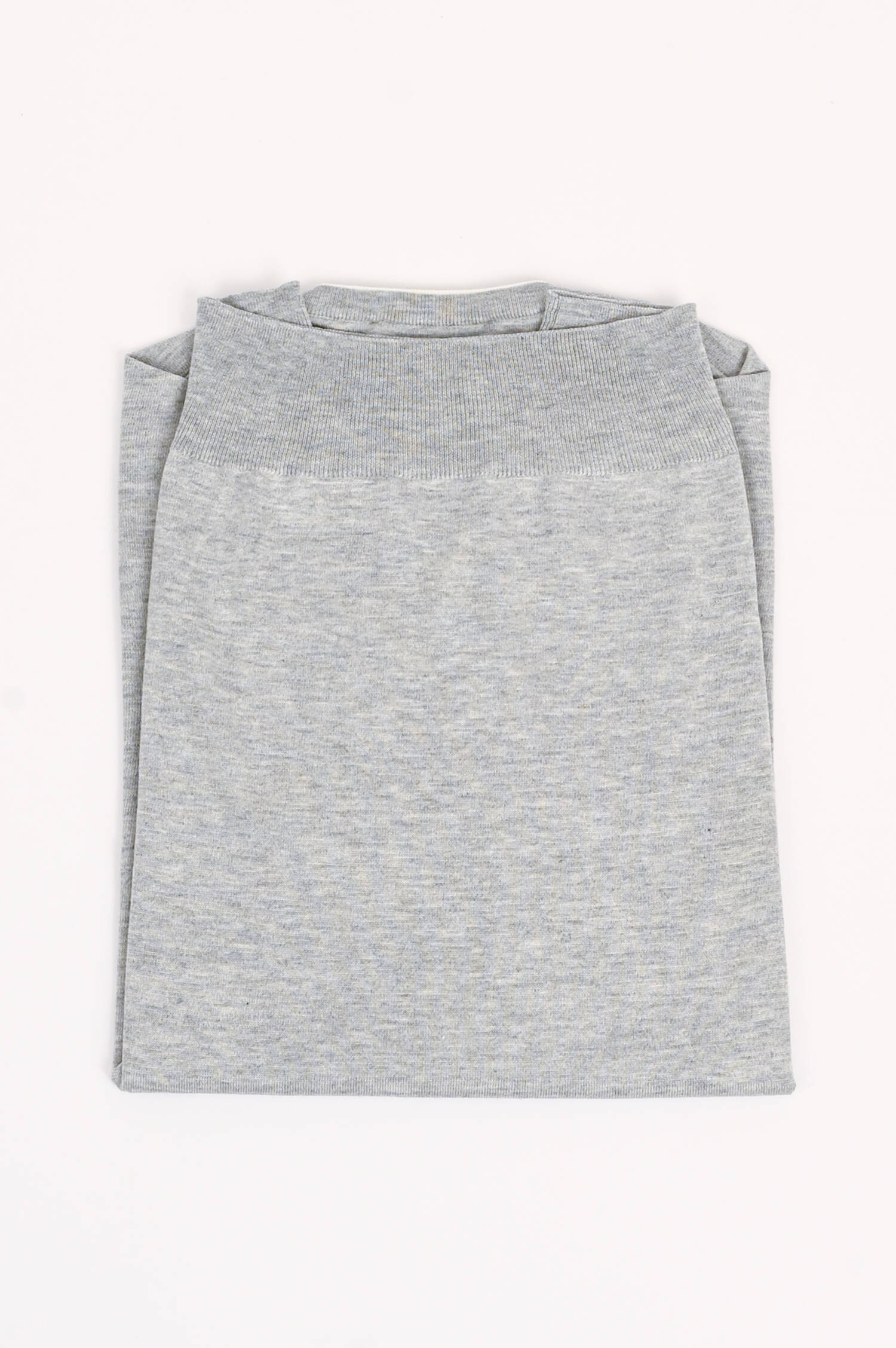 Feinstrick Pullover in Hellgrau/Weiß