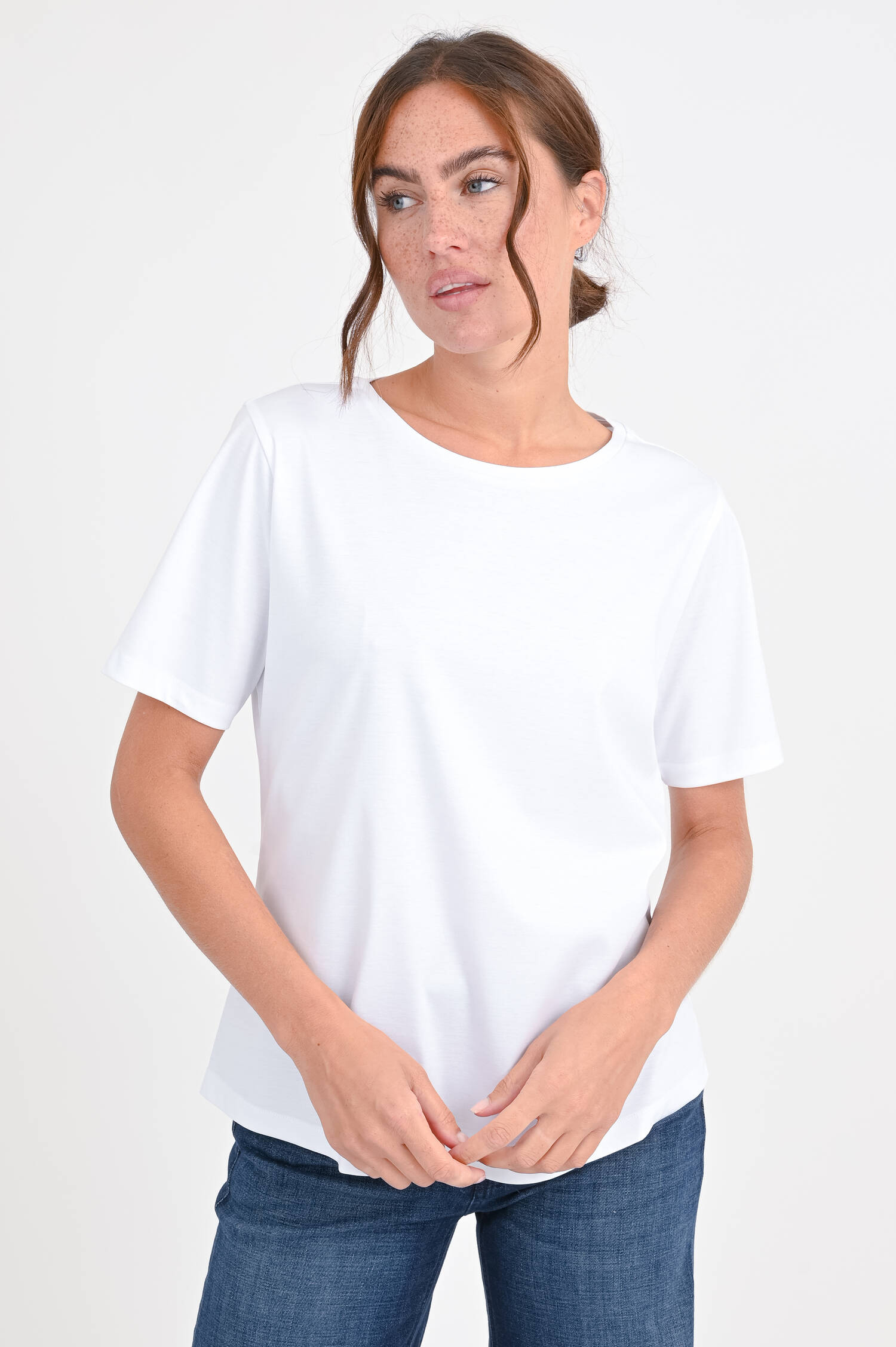 Relaxed Fit Baumwollshirt in Weiß