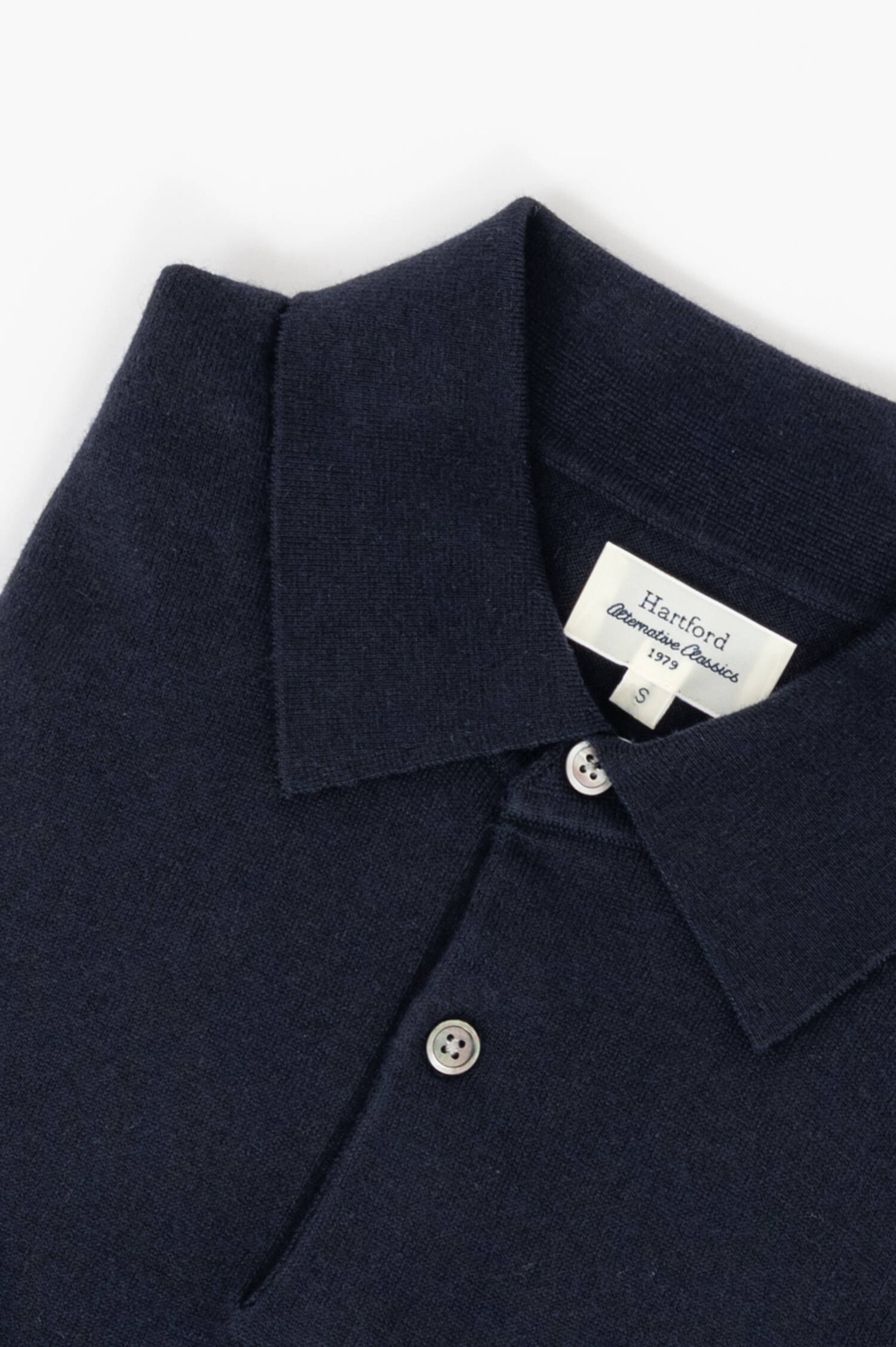 Feinstrick Poloshirt in Navy
