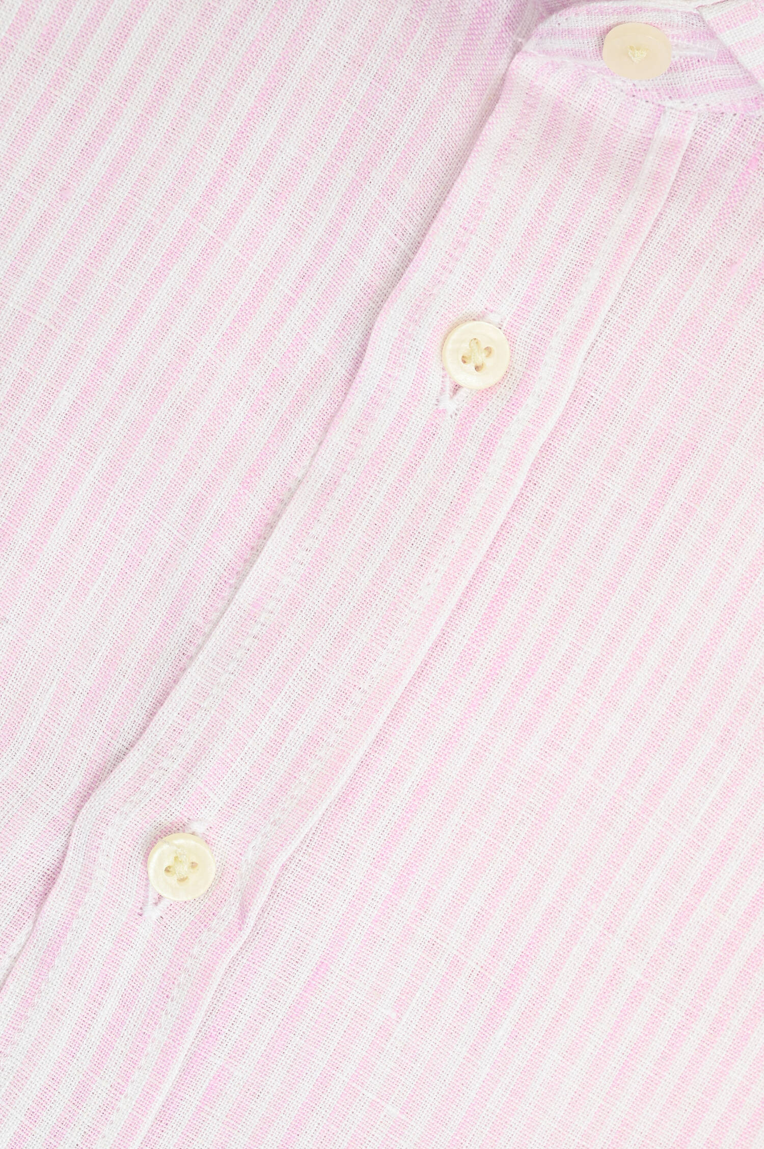 Leinenhemd mit schmalen Streifen in Rosa/Weiß