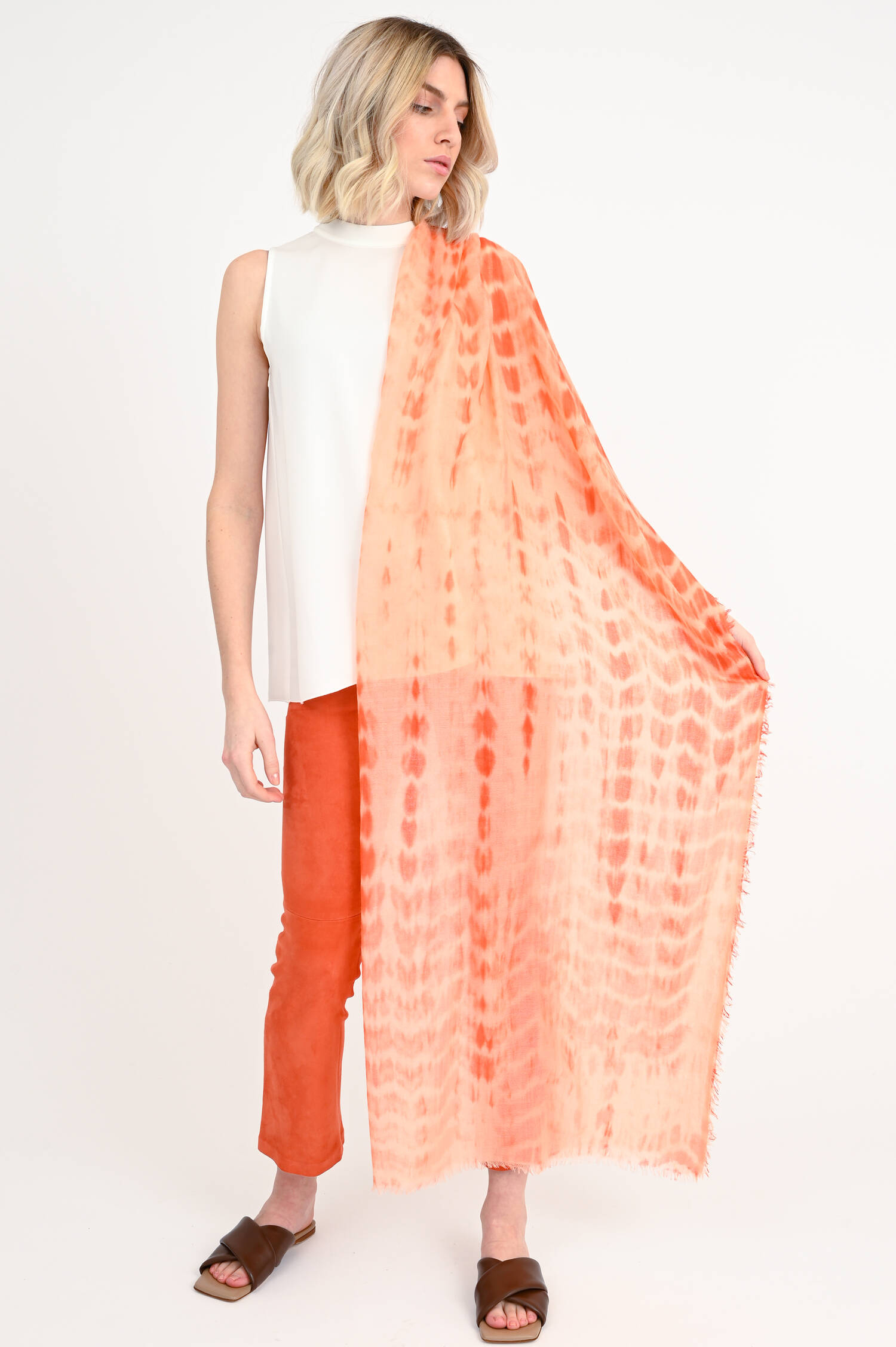 Tuch ACID in Orange gemustert