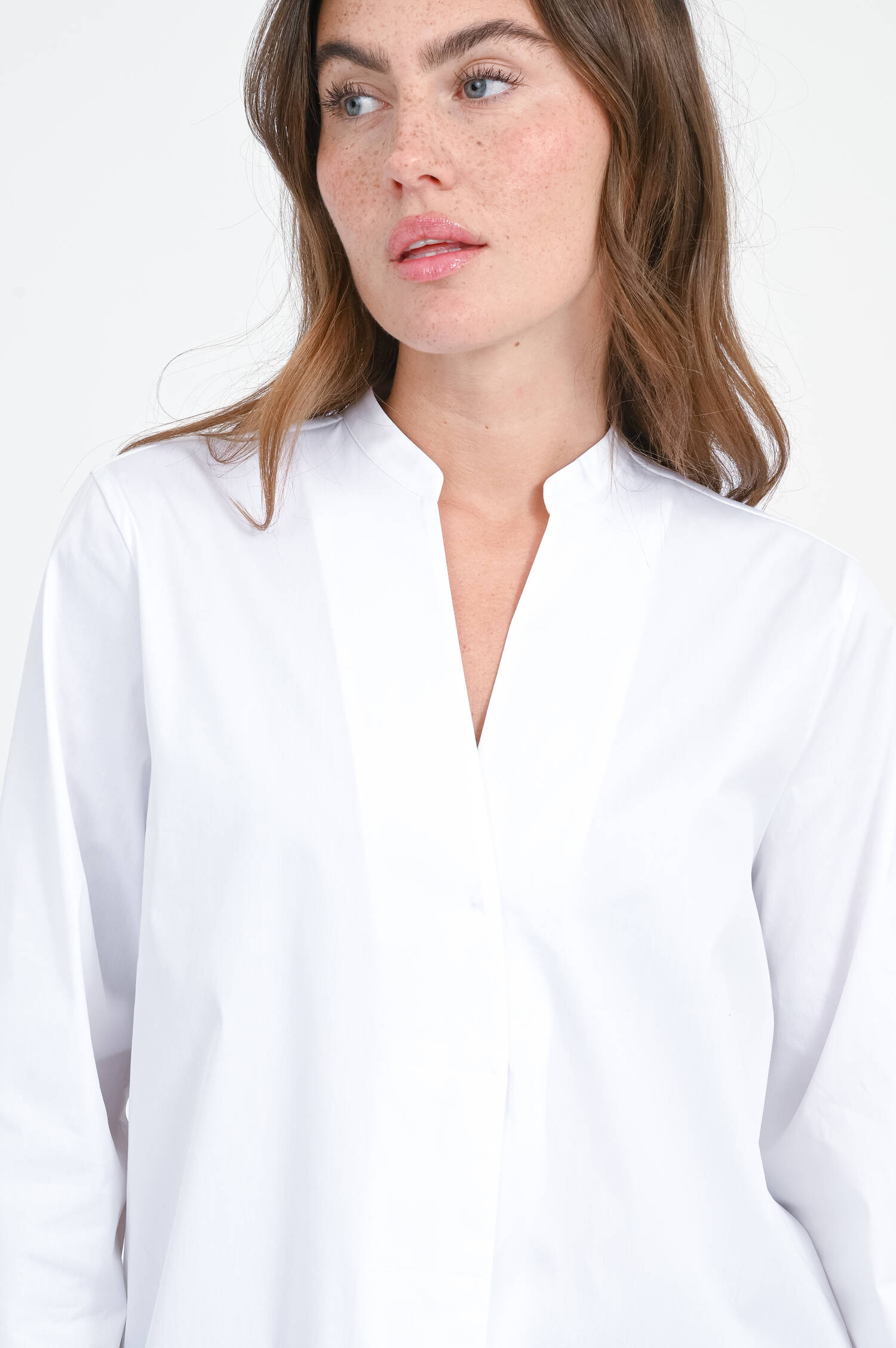 Stilvolle Bluse Lang Weiss Bilder