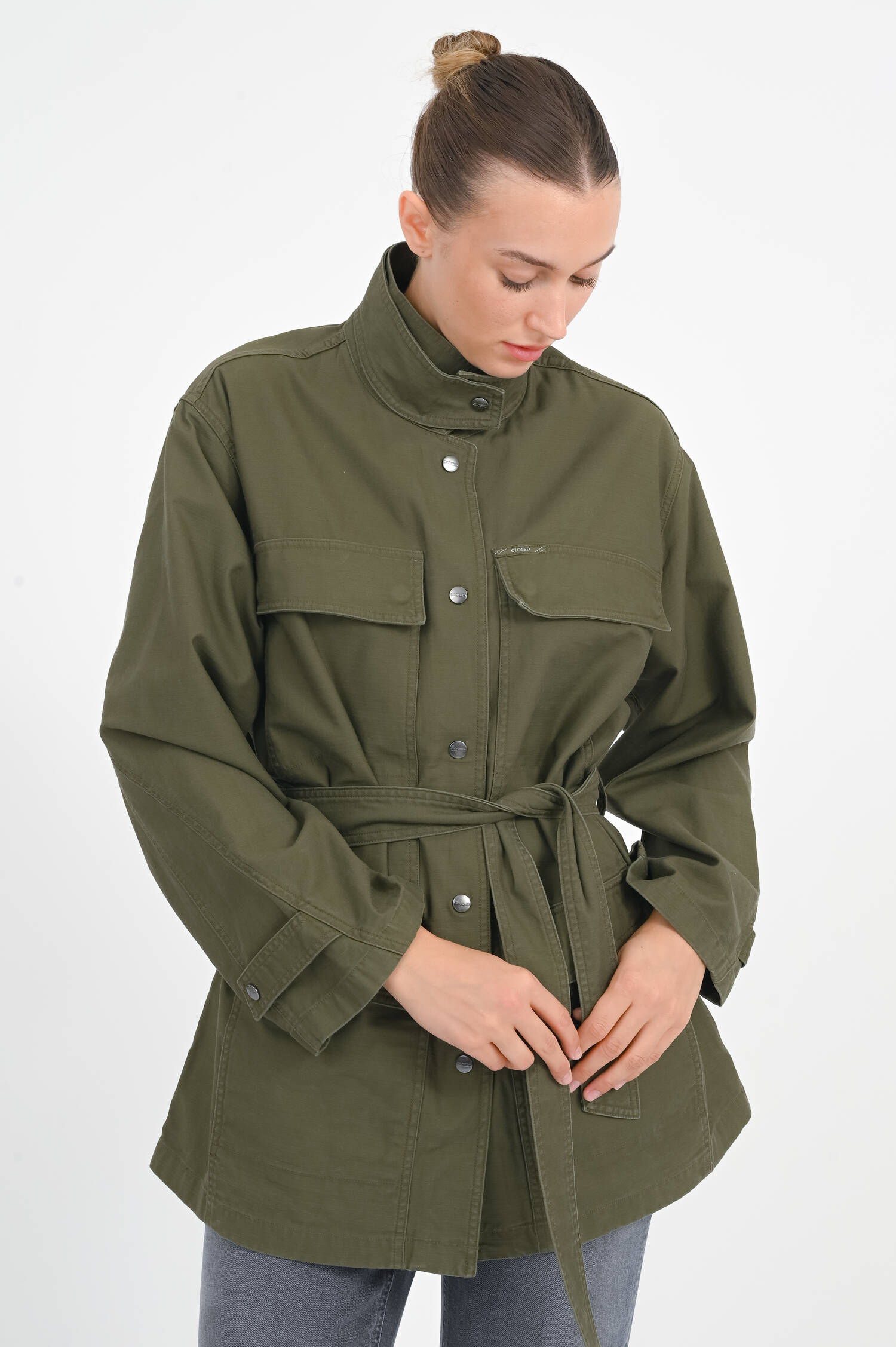 Parka aus Baumwolle in Khaki 