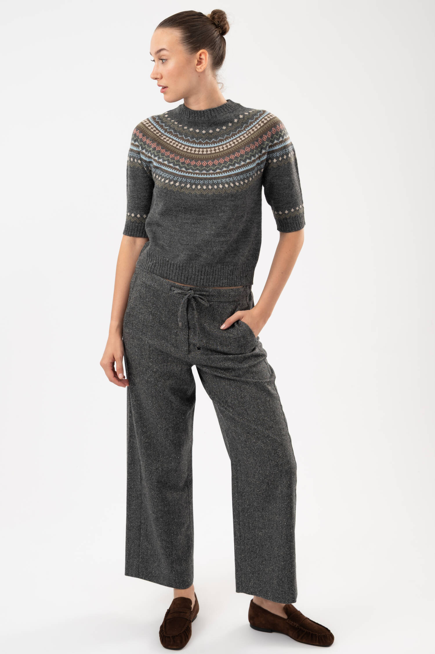 Woll-Mix Hose in Schwarz