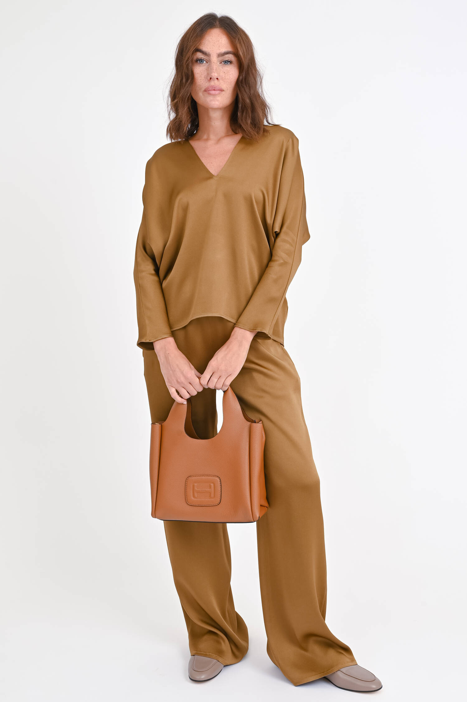 Satinhose in Caramel
