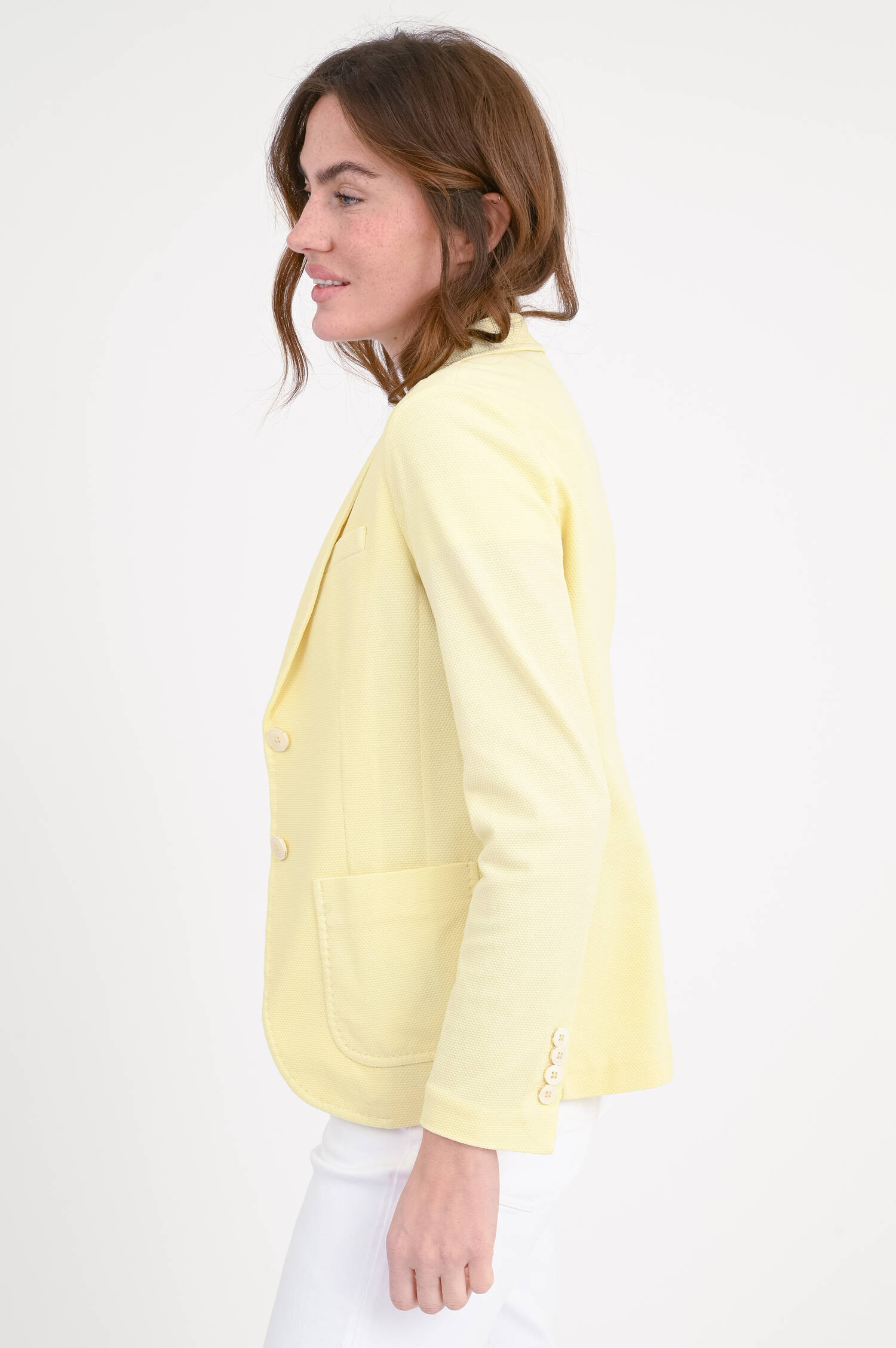 Taillierter Blazer mit Struktur in Light Lemon