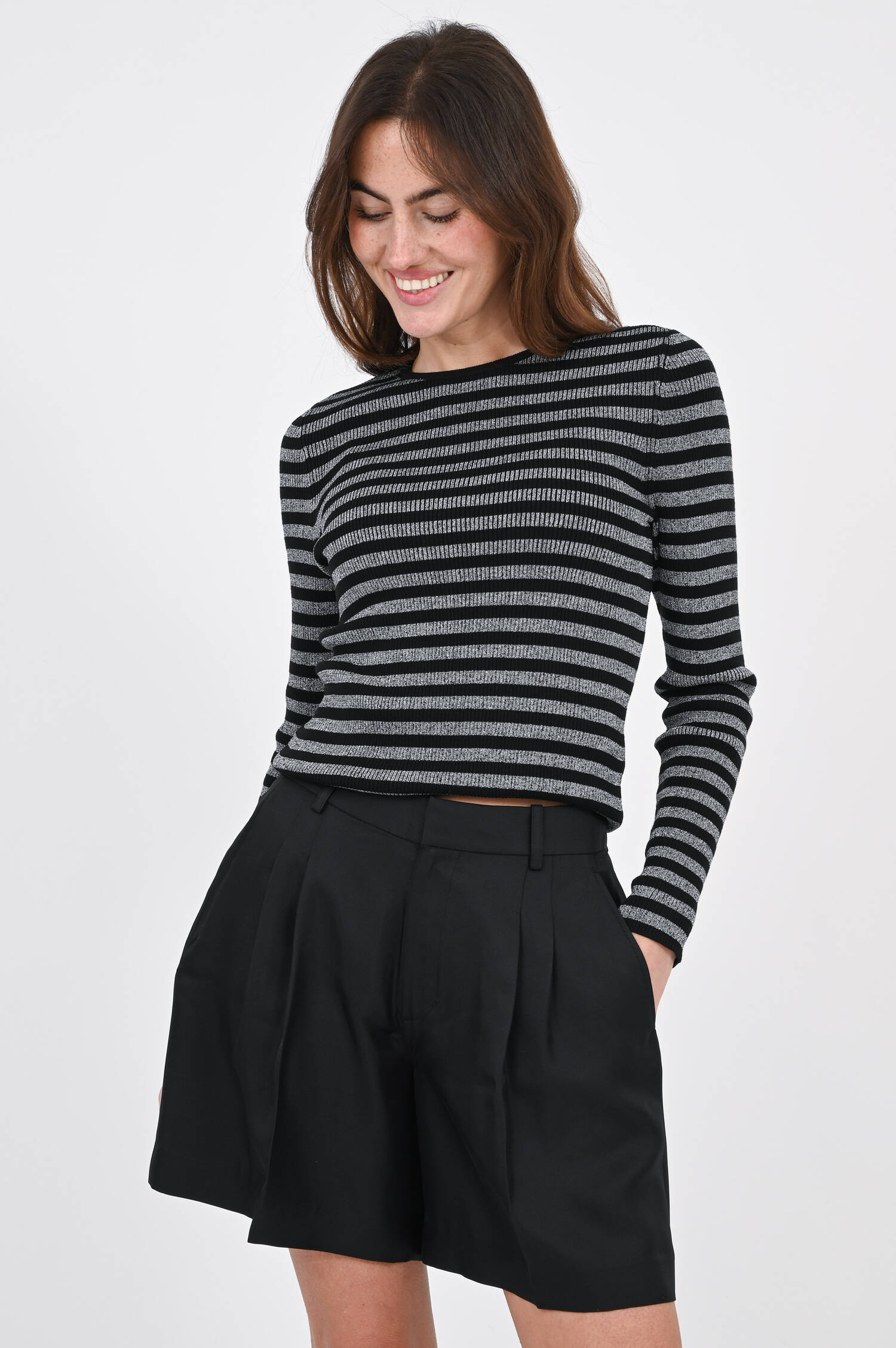 Wide-Leg-Shorts aus Seide in Midnight