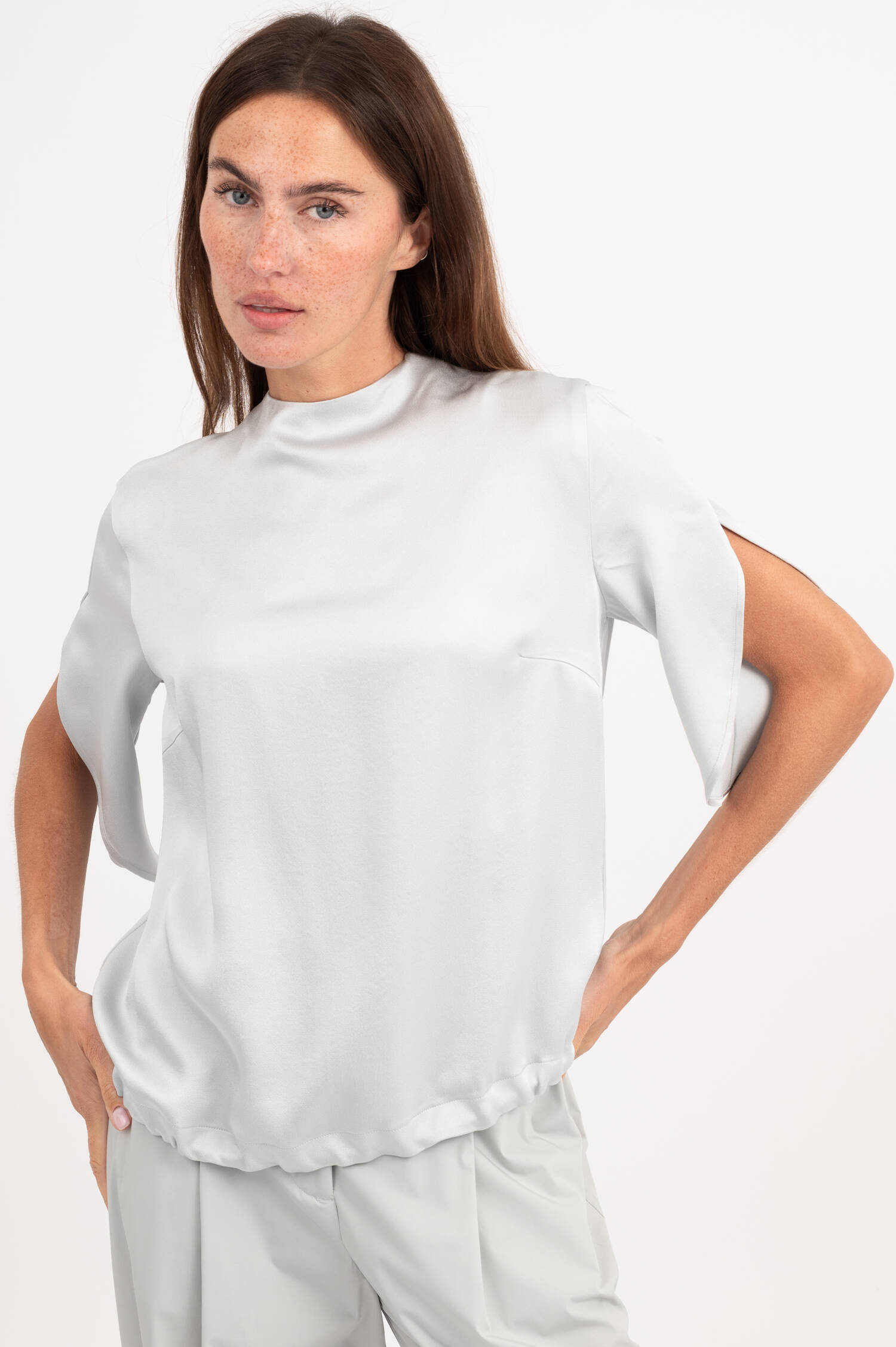 Blusenshirt in Hellblau Blusenshirt in Hellblau