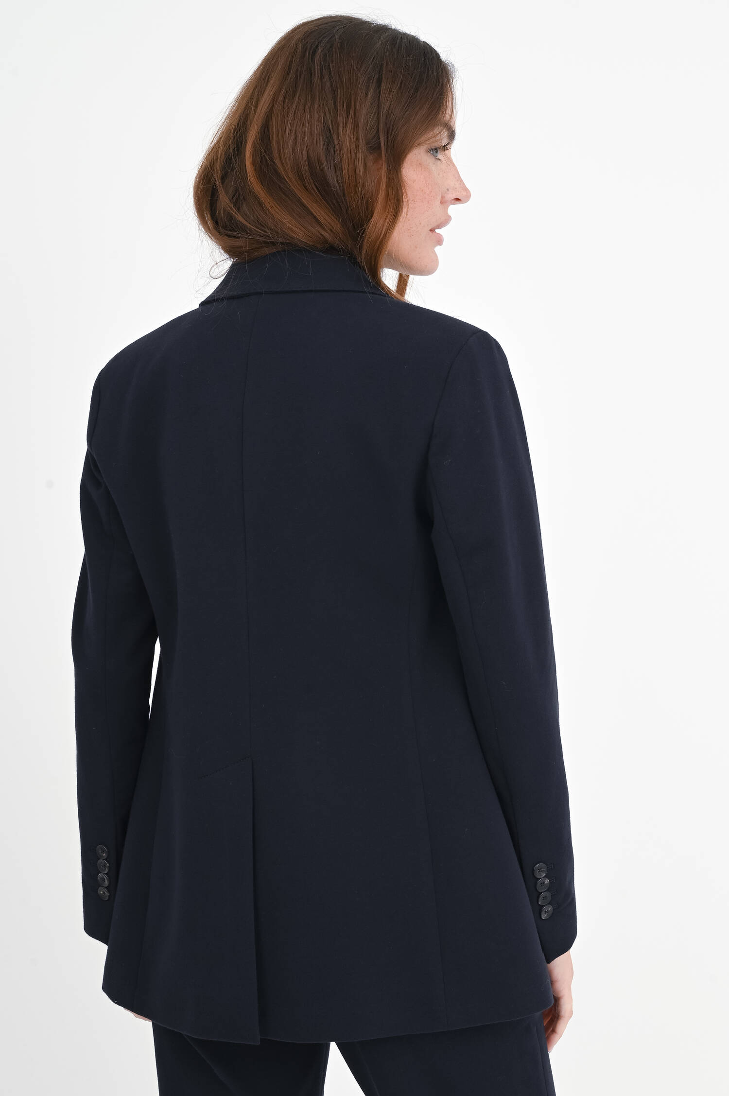 Blazer aus Baumwoll-Mix in Navy
