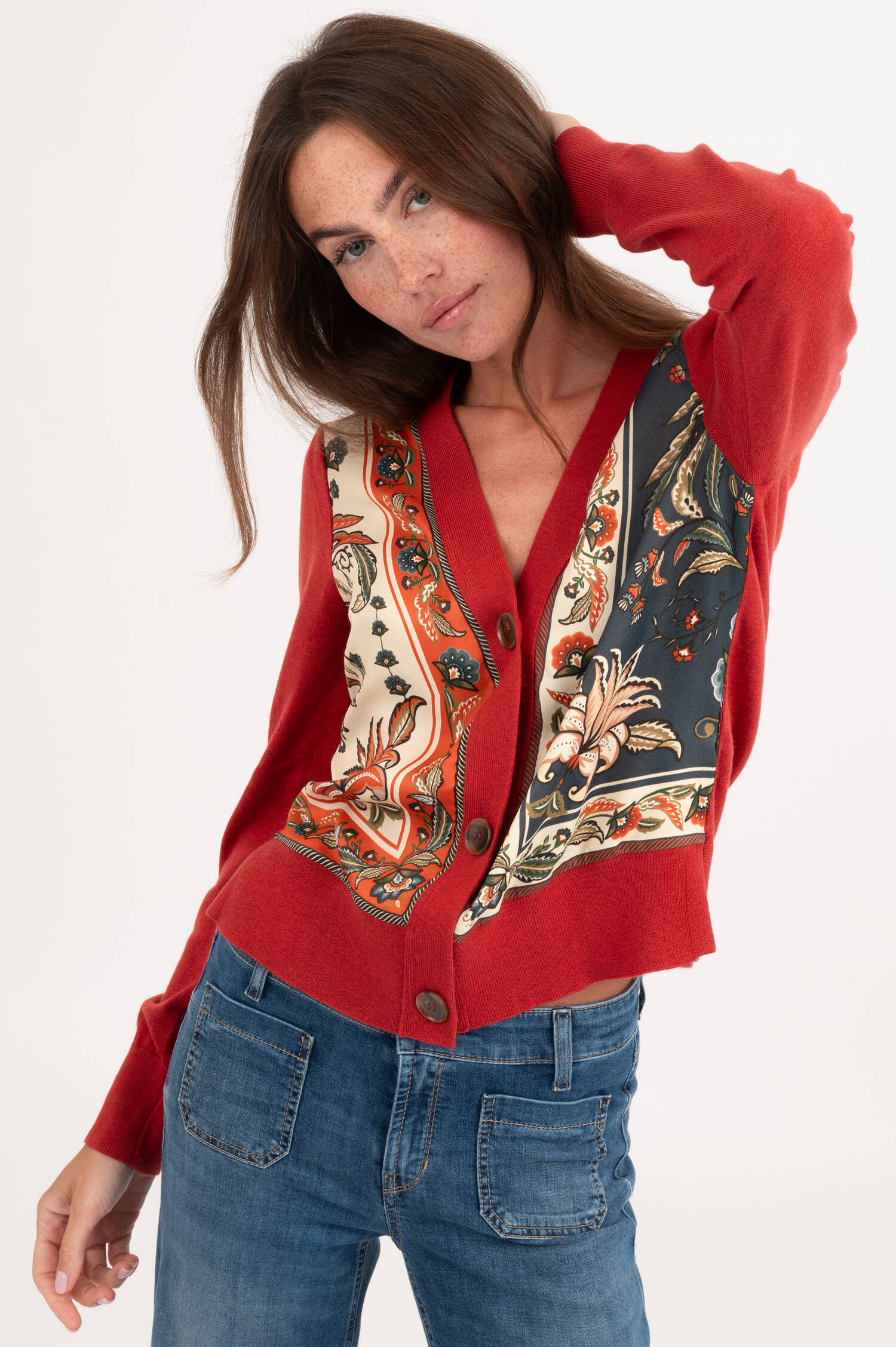 Strickweste in Rot