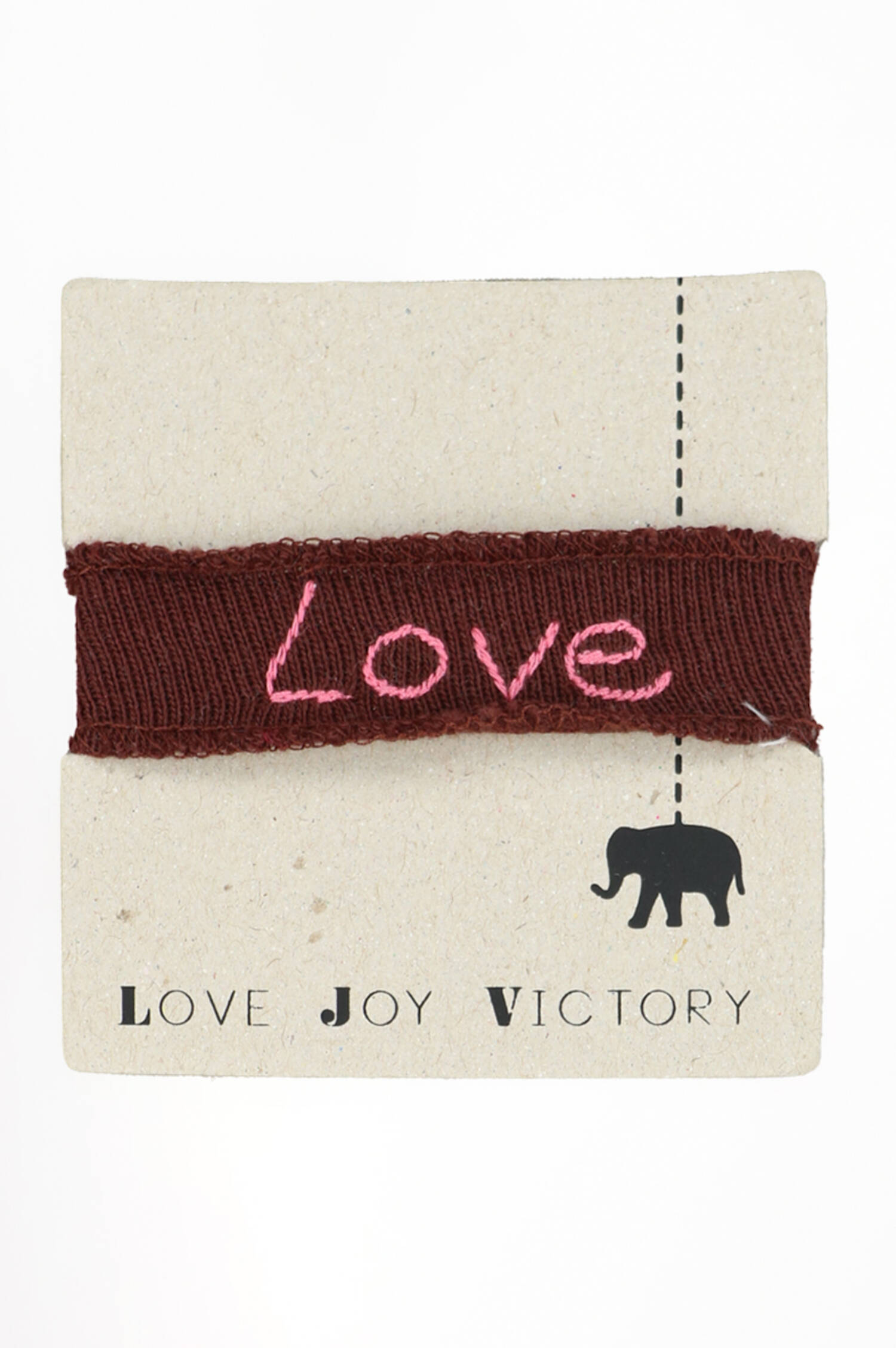 Armband aus Baumwolle -LOVE in Braun Armband aus Baumwolle -LOVE in Braun