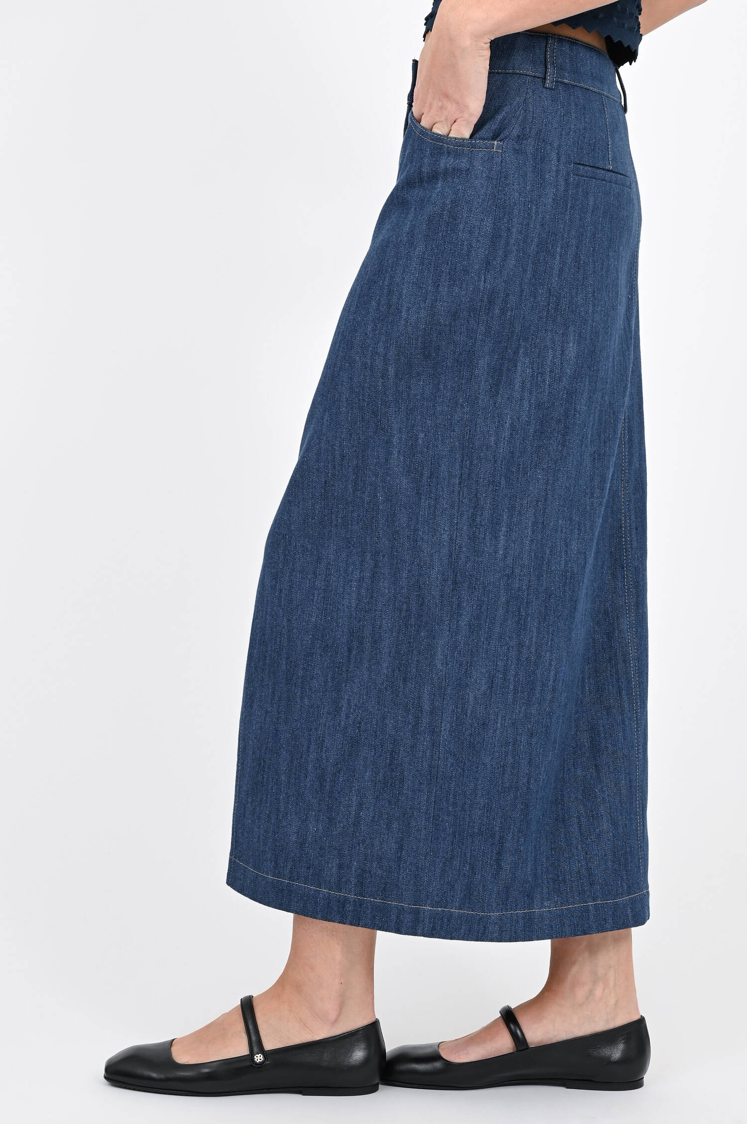 Bleistift Jeansrock in Denim Blue