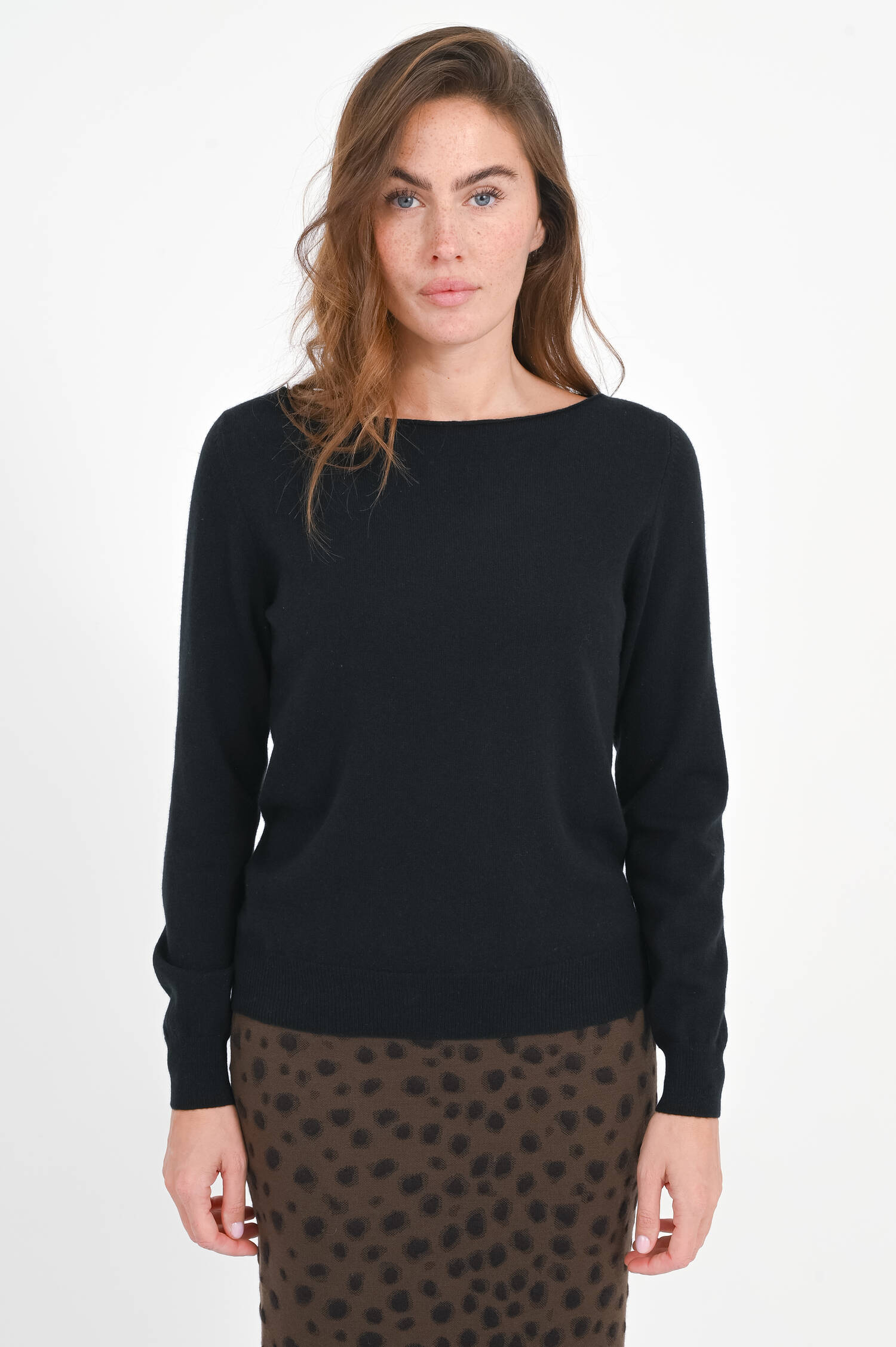 Basic-Pullover aus Cashmere in Schwarz Basic-Pullover aus Cashmere in Schwarz
