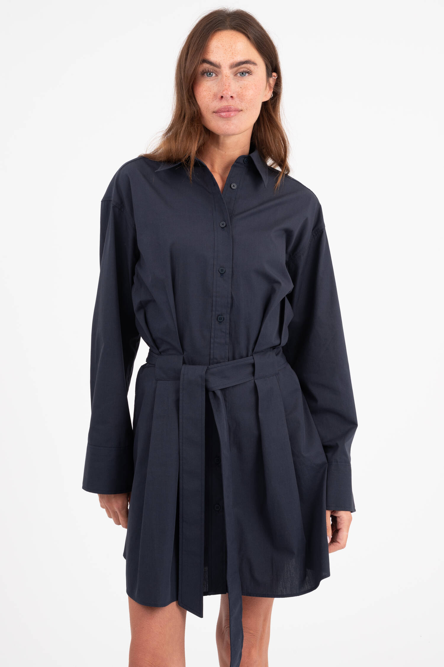 Hemdblusenkleid in Navy