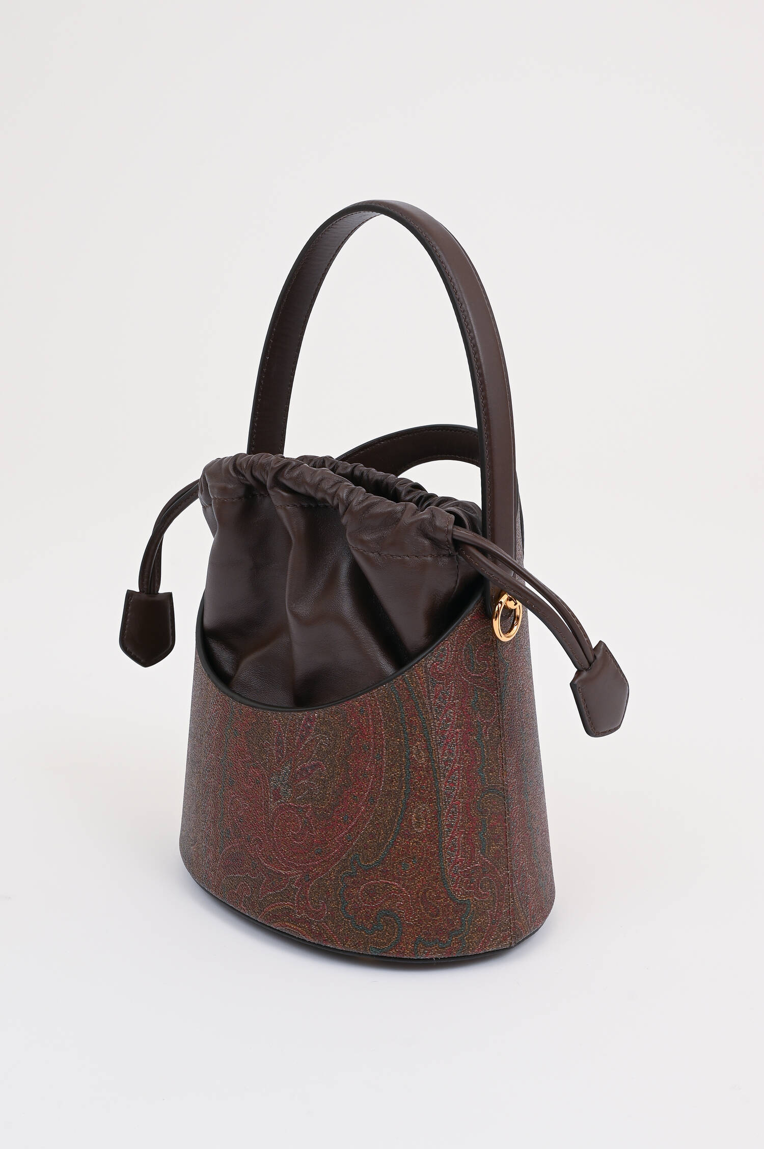 Bucket Bag mit Paisley Print in Braun
