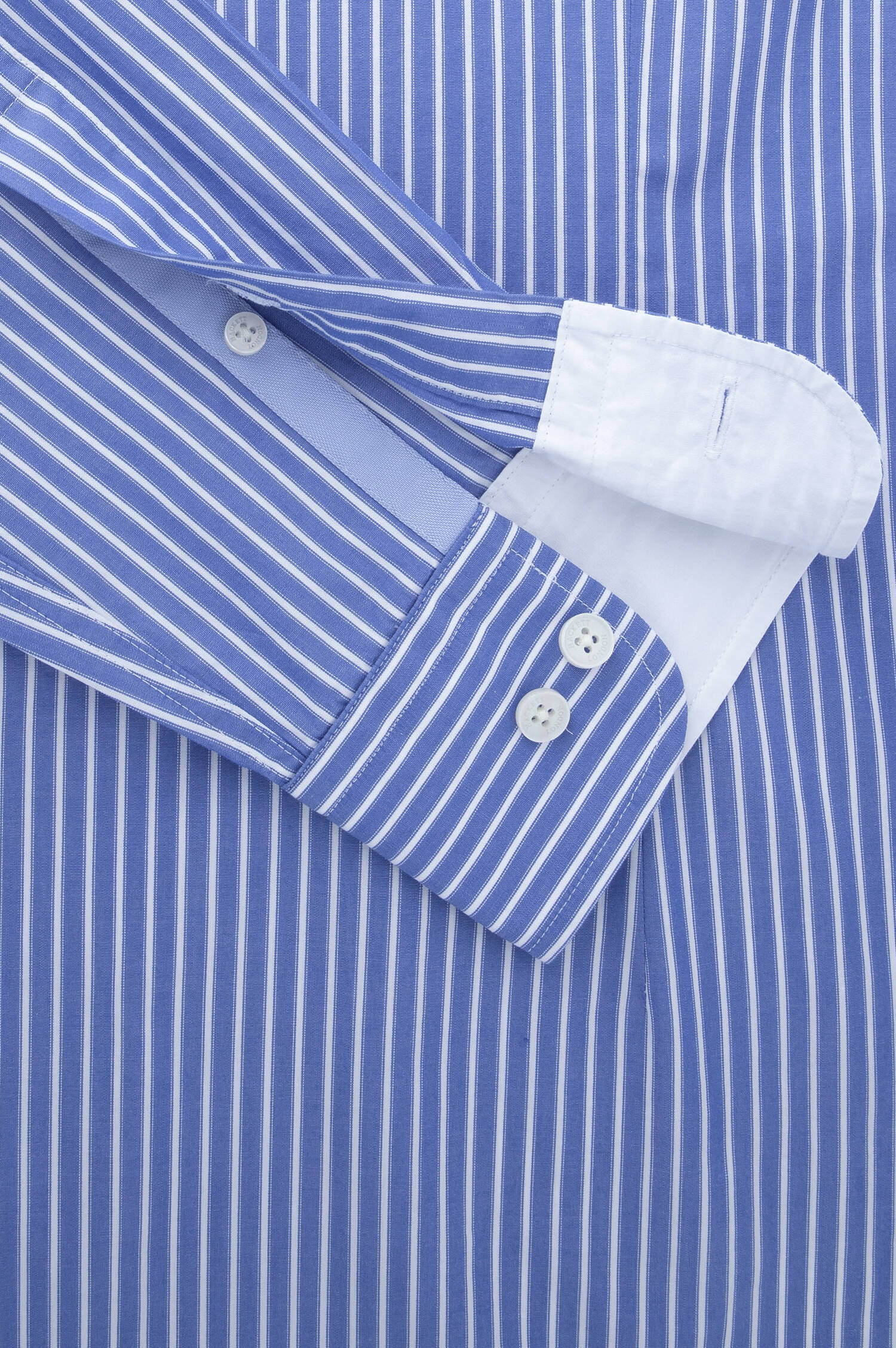 Gestreiftes Hemd aus Baumwolle in Blau/Weiß