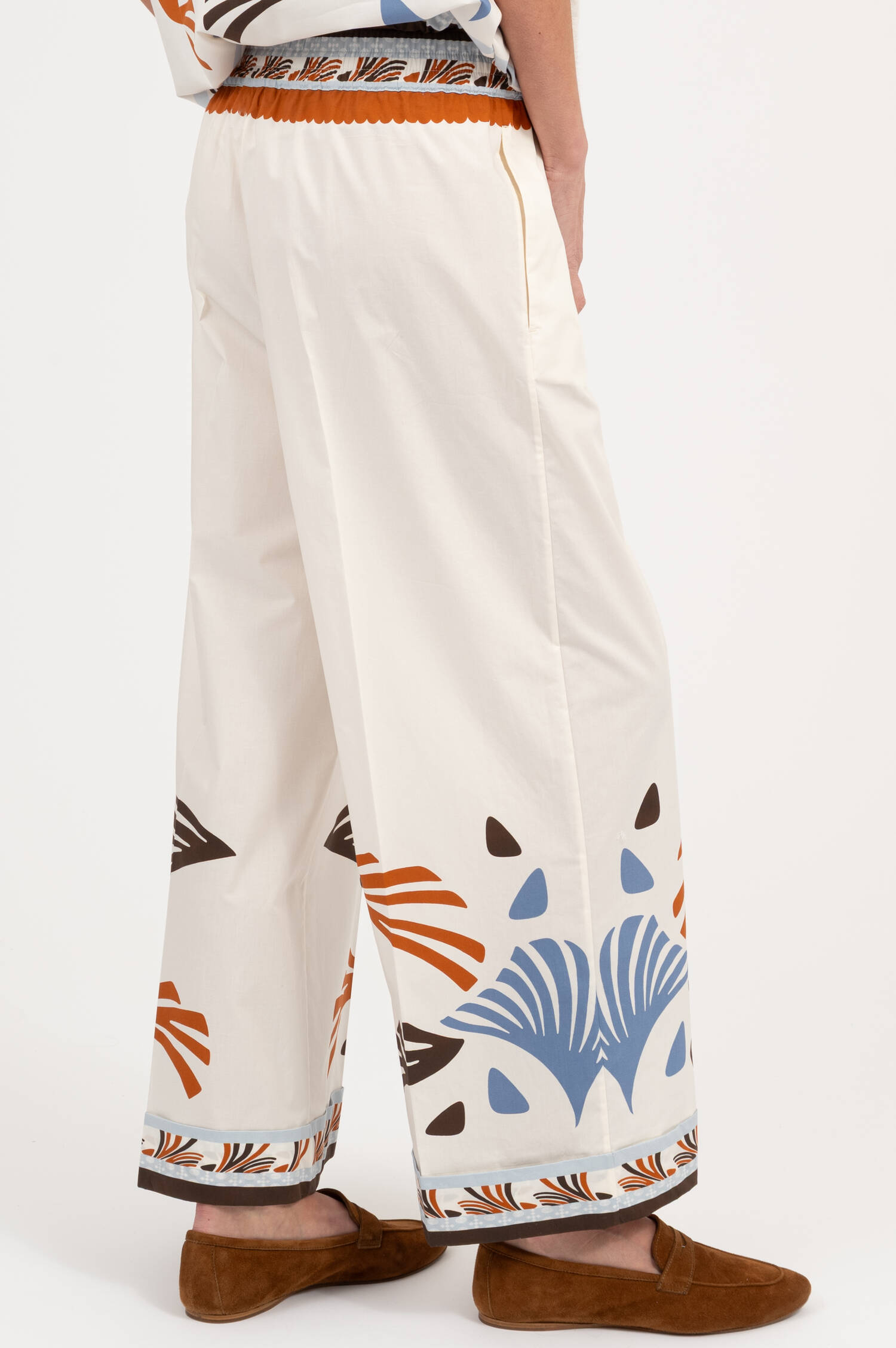 Culotte Hose mit Print in Weiß