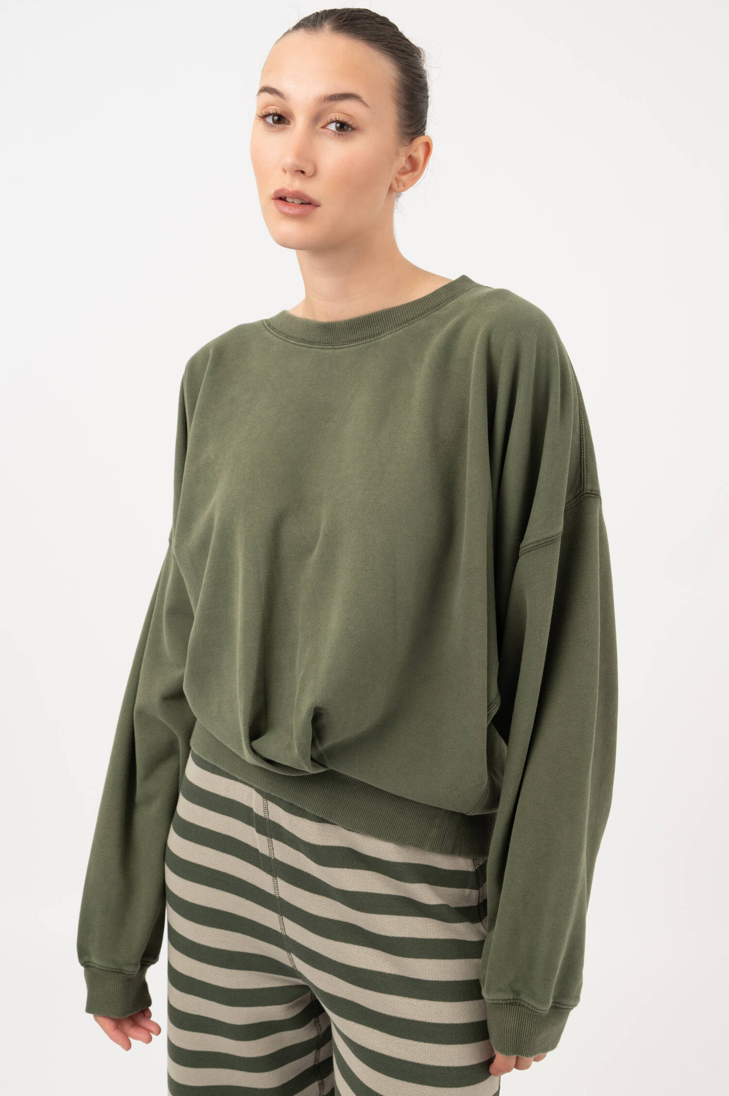Sweater aus Bio-Baumwollmix in Grün