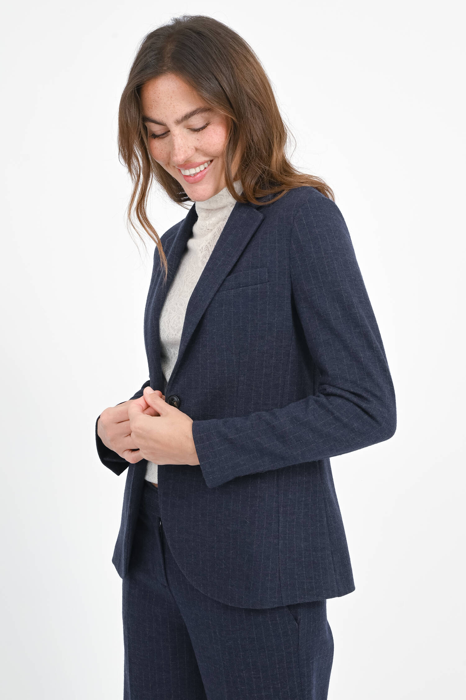 Nadelstreif Blazer in Blue Navy Nadelstreif Blazer in Blue Navy