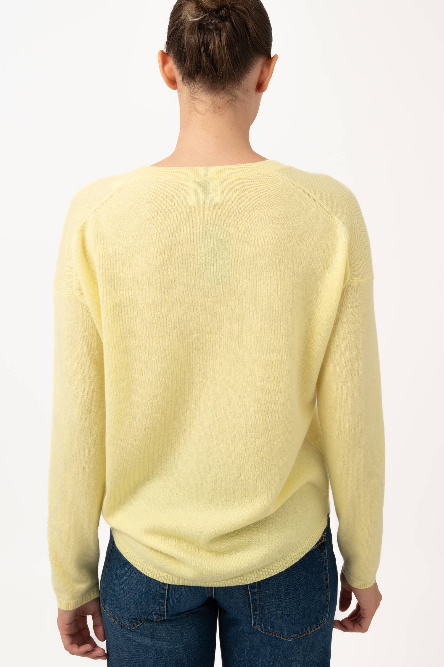 Cashmere Cardigan in Zitronengelb