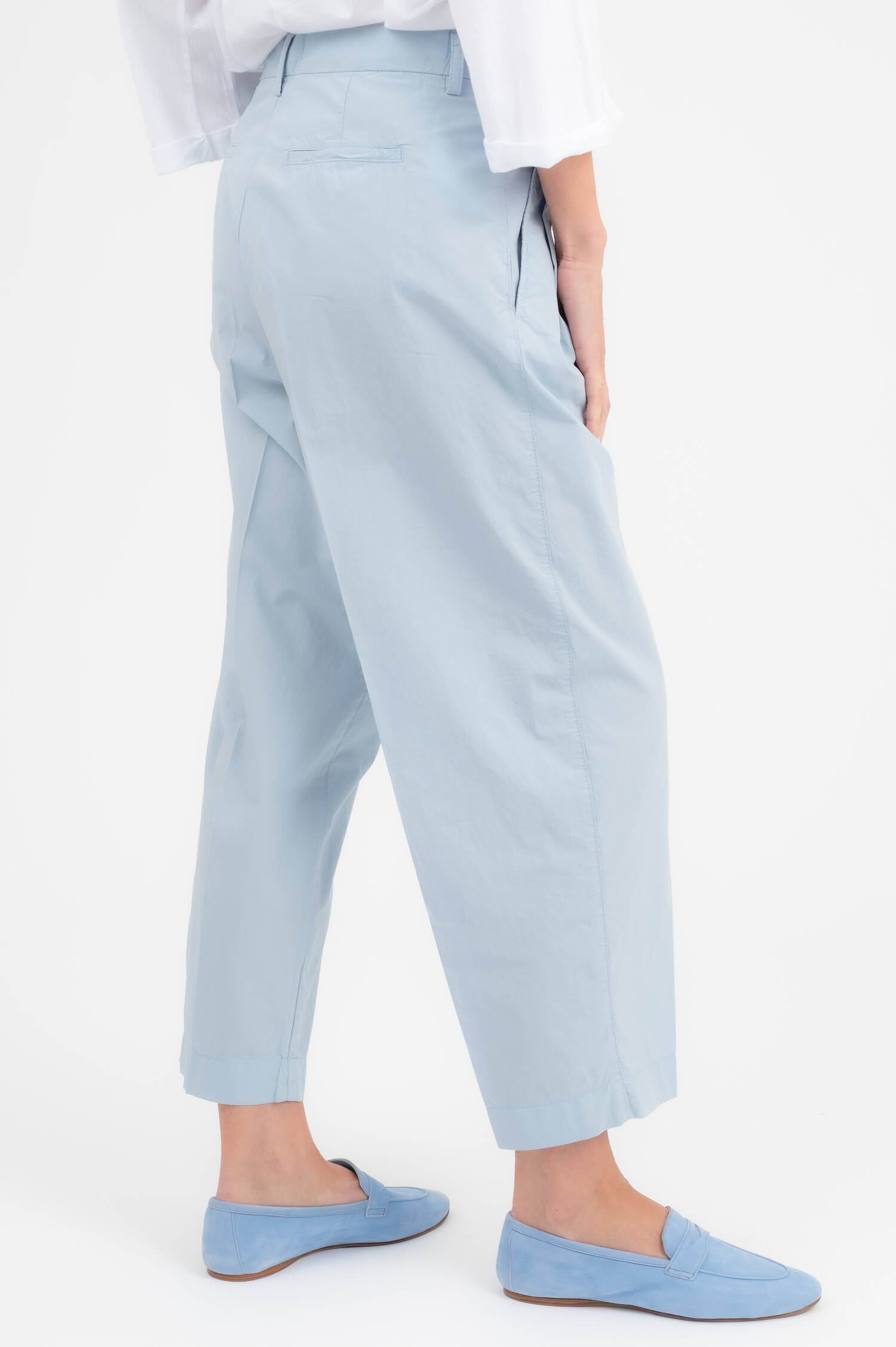Popelin Hose RUTHY in Hellblau