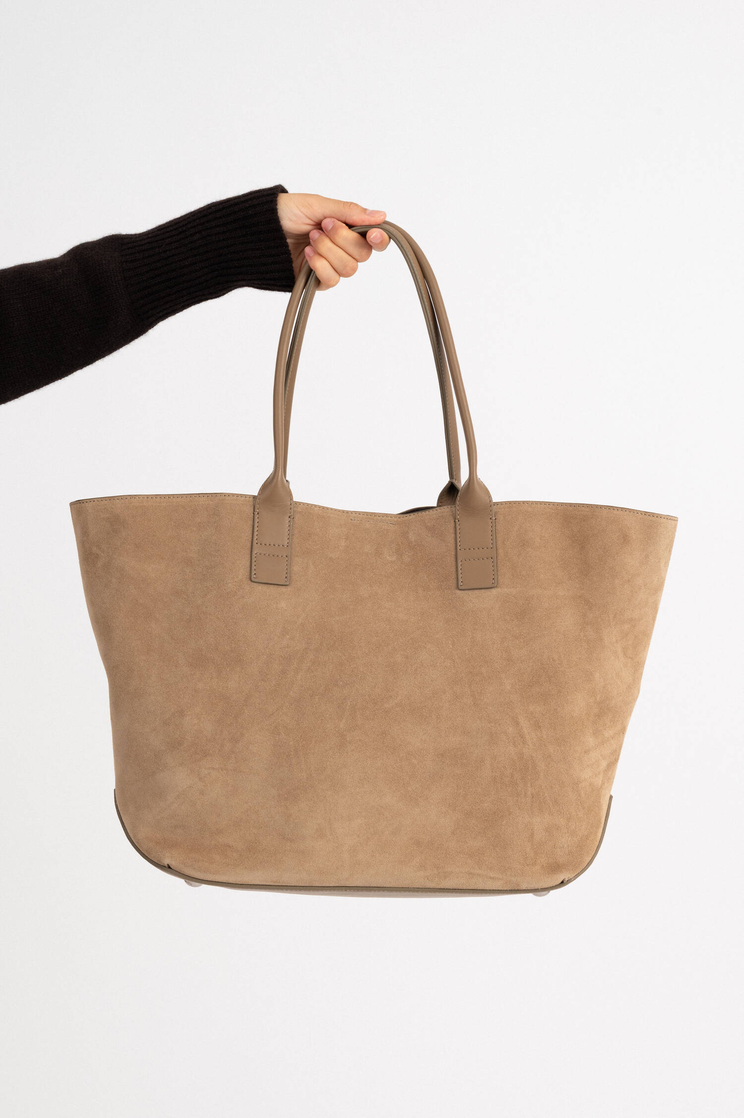 Suede Shopper in Beige