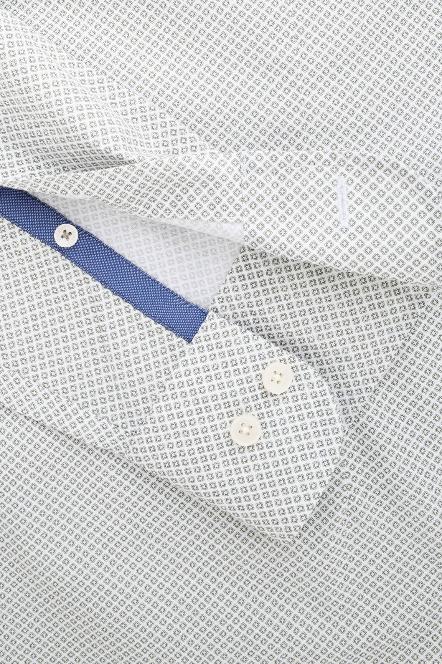 Baumwollhemd mit Print Weiß/Grün Baumwollhemd mit Print Weiß/Grün