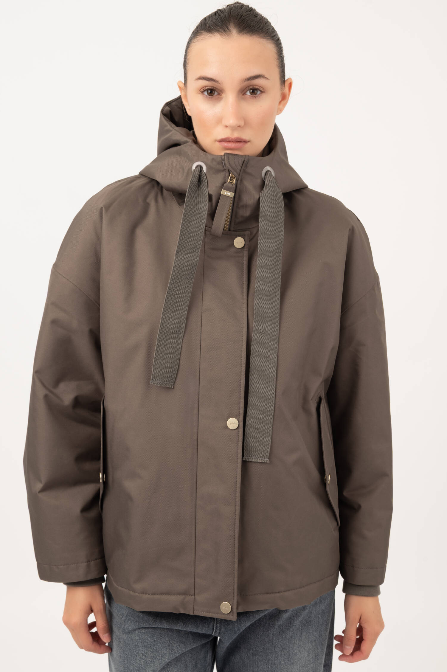 Kapuzenjacke ROSIE in Taupe