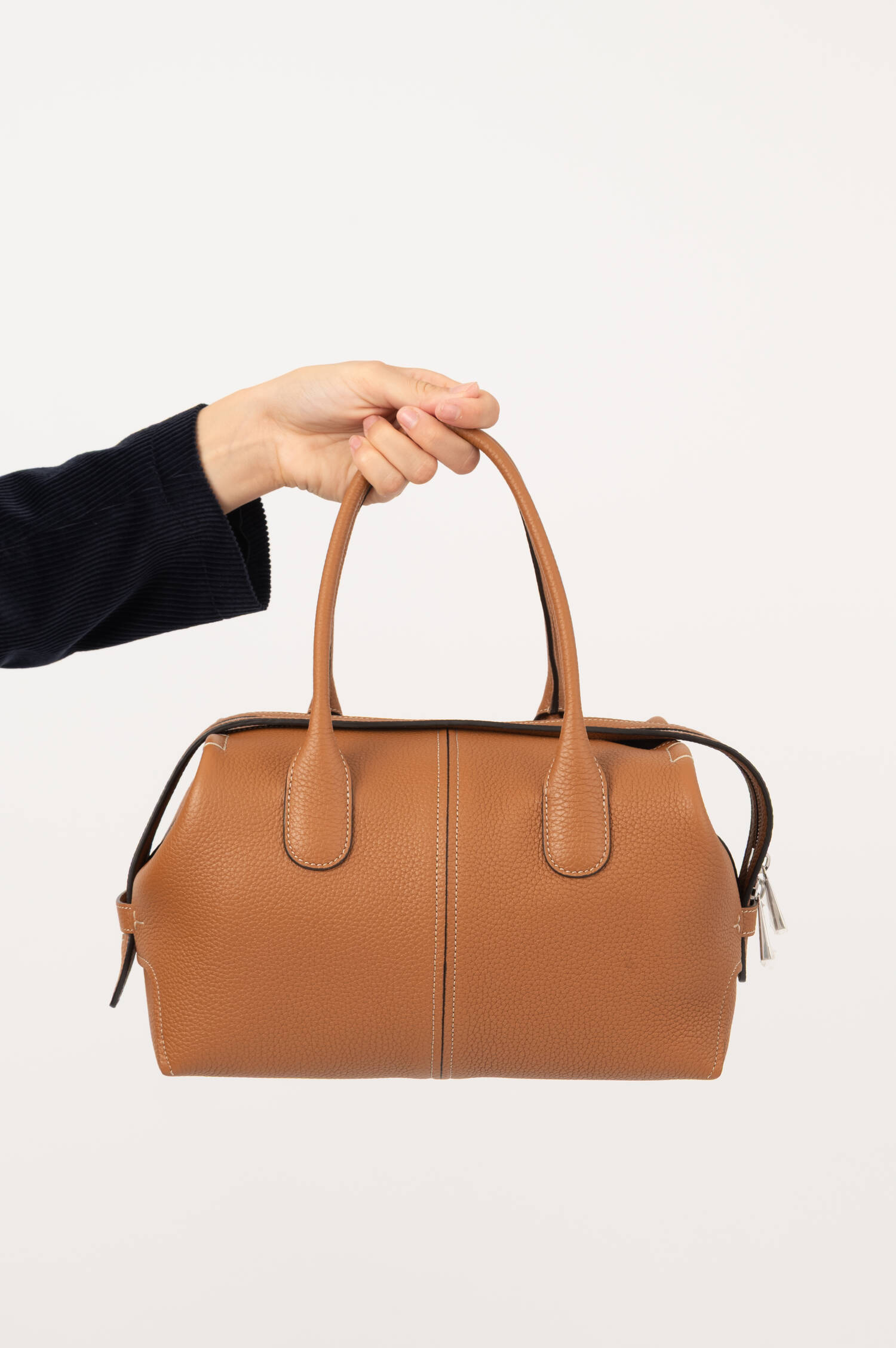 Genarbte Leder-Bowling-Bag in Braun Genarbte Leder-Bowling-Bag in Braun
