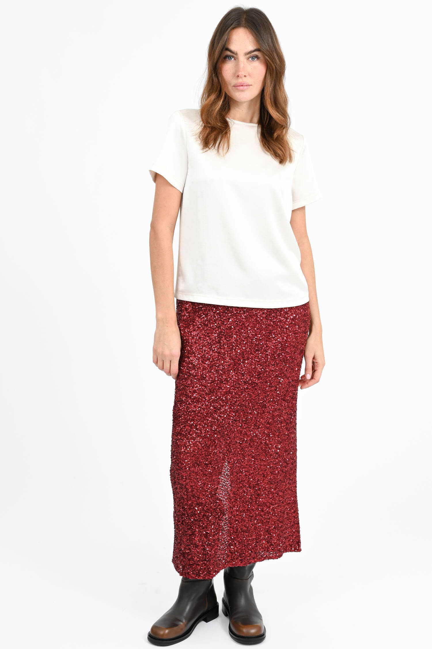 Shirt ZONA mit Satin-Optik in Ecru Shirt ZONA mit Satin-Optik in Ecru