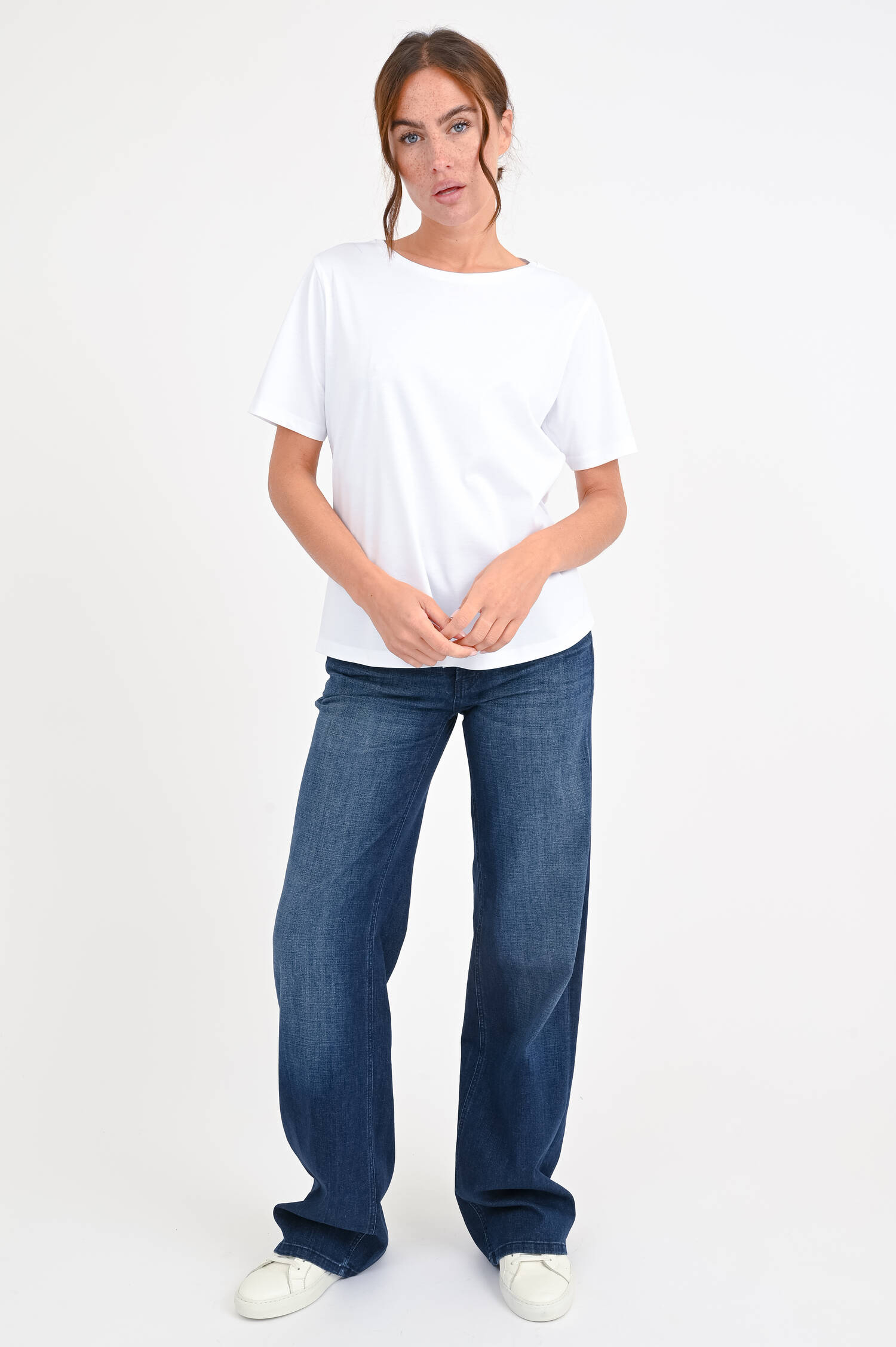 Relaxed Fit Baumwollshirt in Weiß