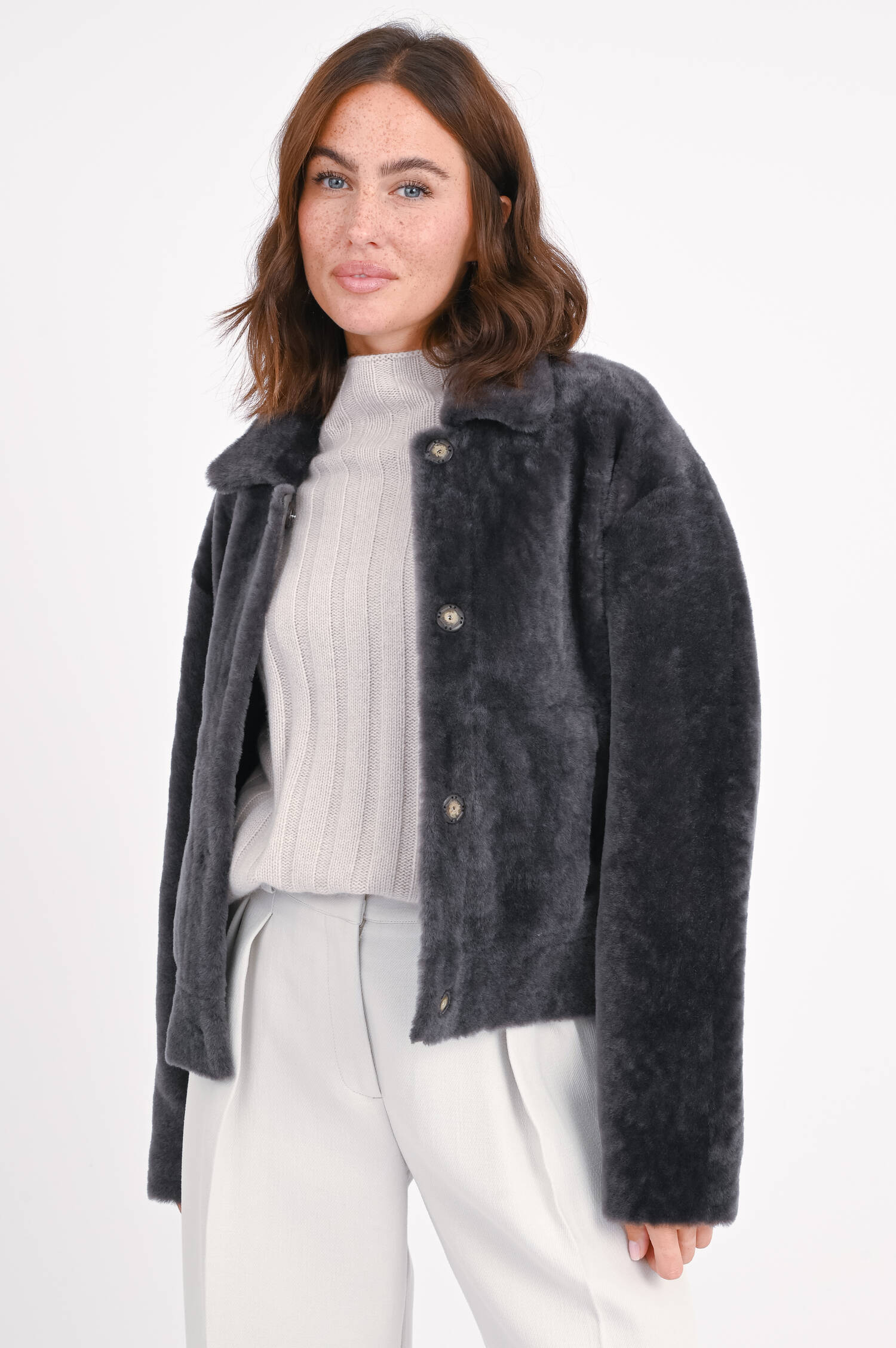 Wendejacke MARAIS ASTRAKAN in Grau