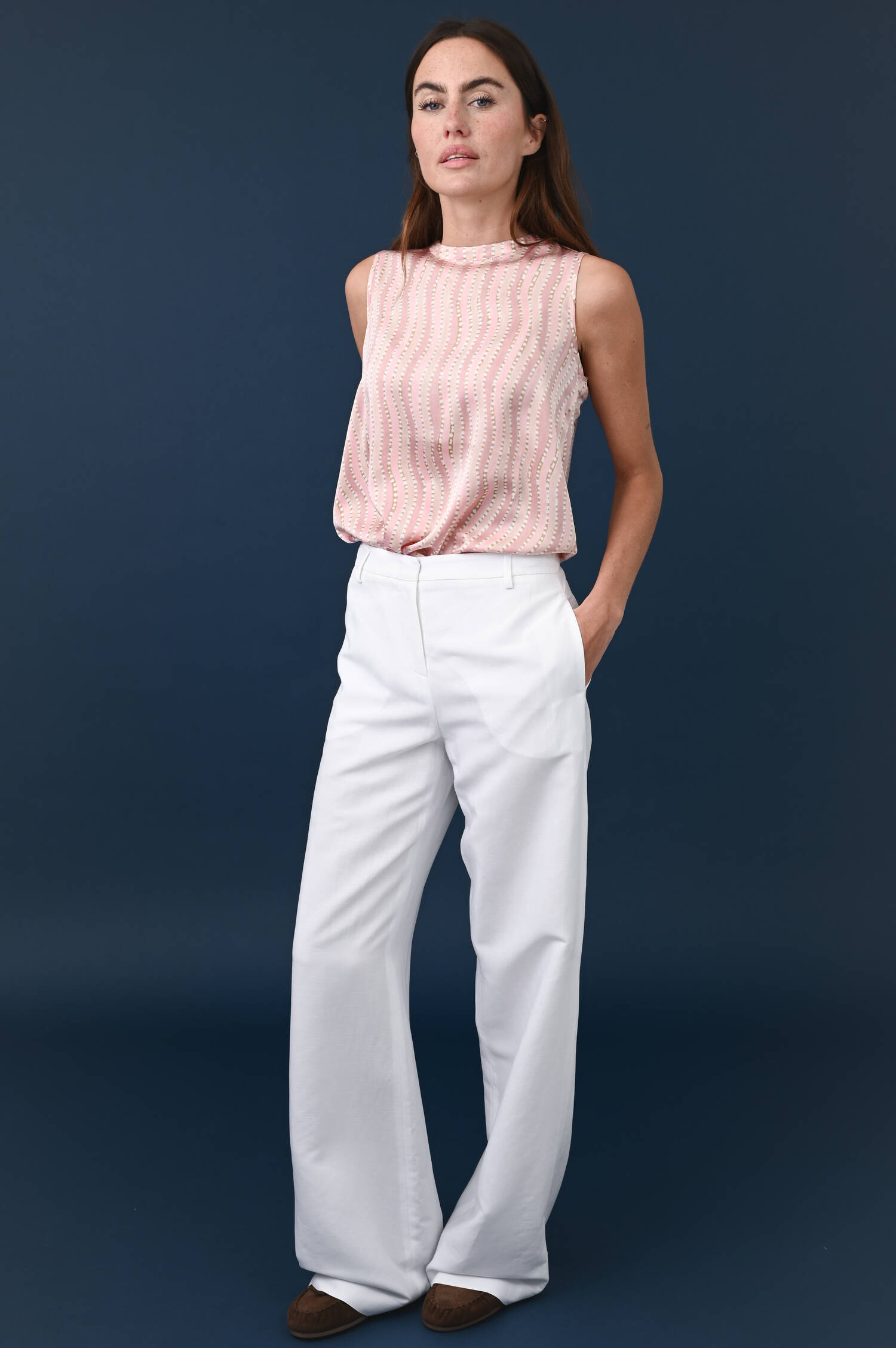 Wide-Leg Hose in Weiß