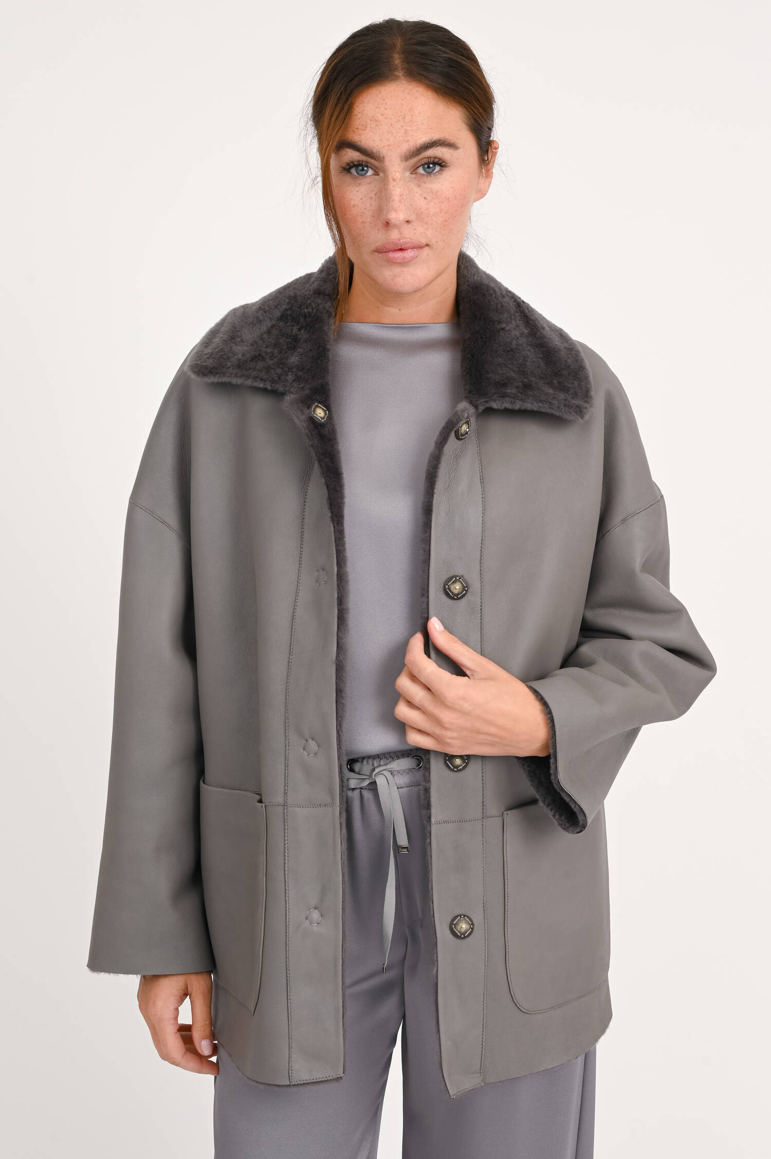 Wendejacke ANGELICA ASTRACAN in Grau Wendejacke ANGELICA ASTRACAN in Grau